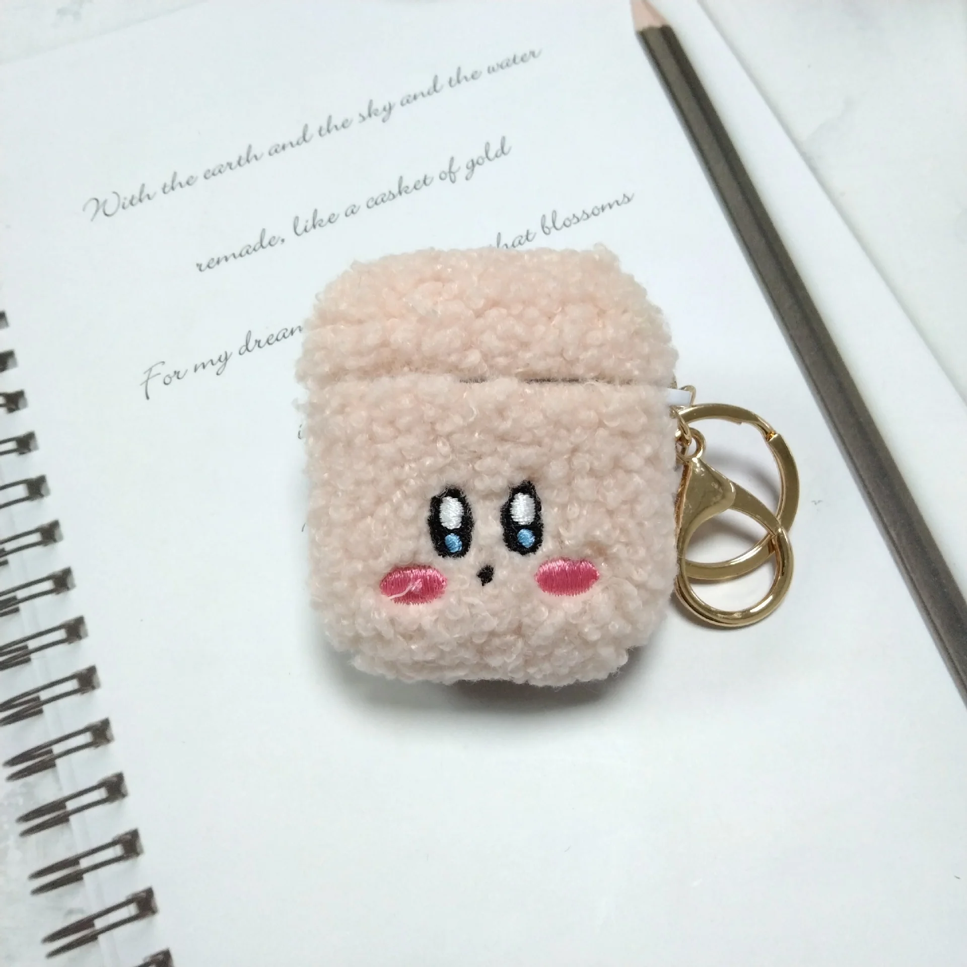 Adorable Fuzzy AirPods Cover: DIY Pattern, Embroidered Cartoon Character, Soft Shell for Shock Resistance - Image 8