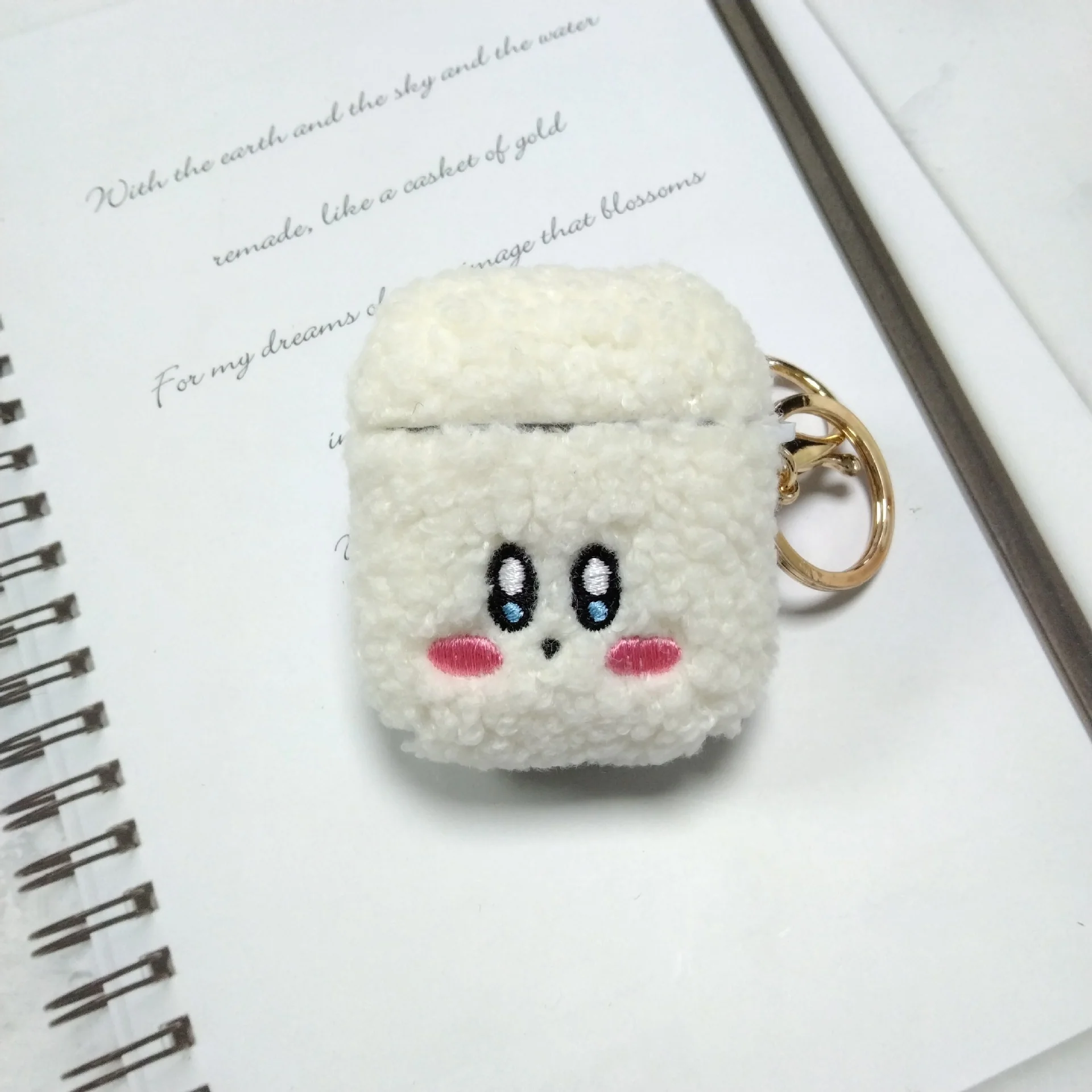 Adorable Fuzzy AirPods Cover: DIY Pattern, Embroidered Cartoon Character, Soft Shell for Shock Resistance - Image 9