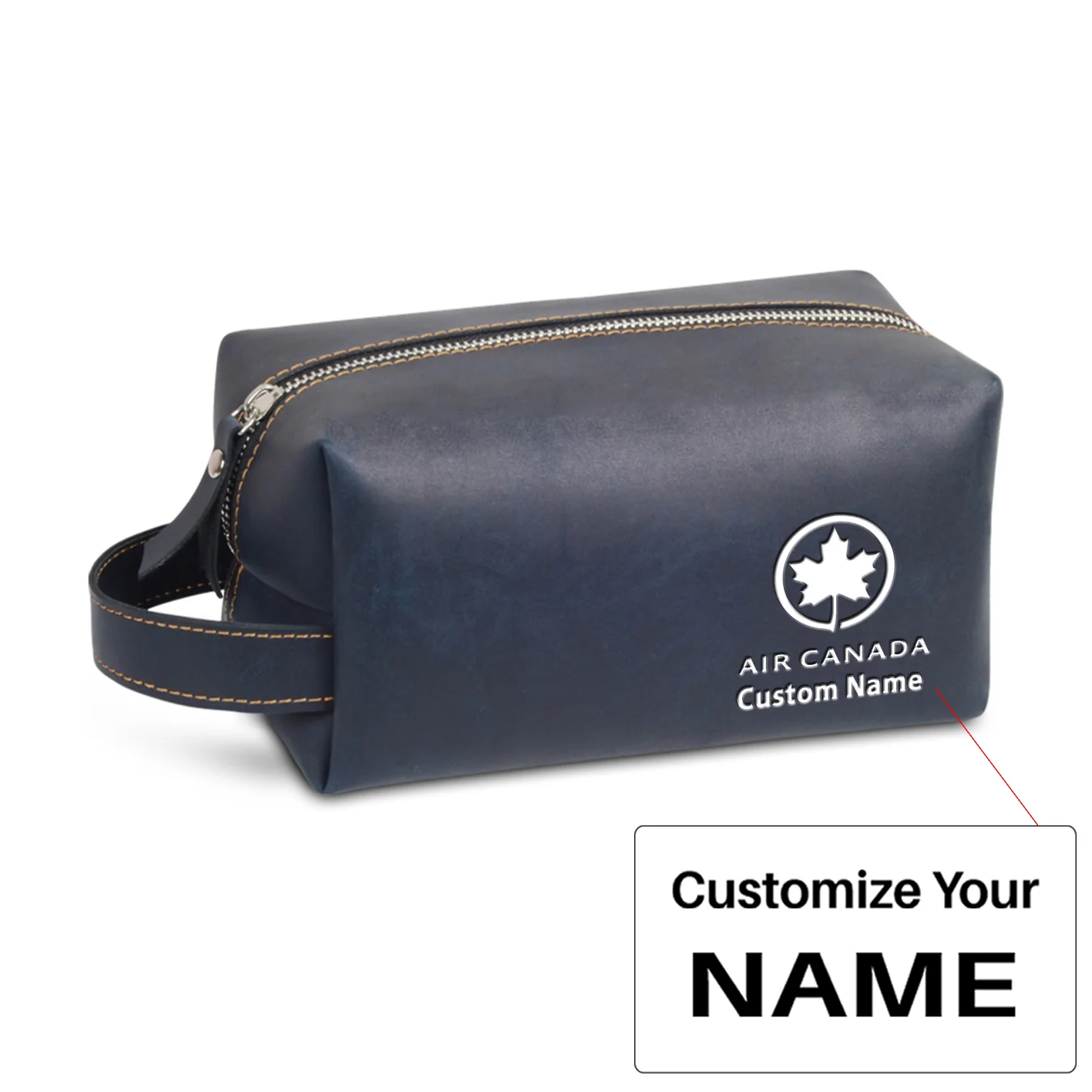 Air Canada Designed Leather Clutch Toiletry Bag - Image 3