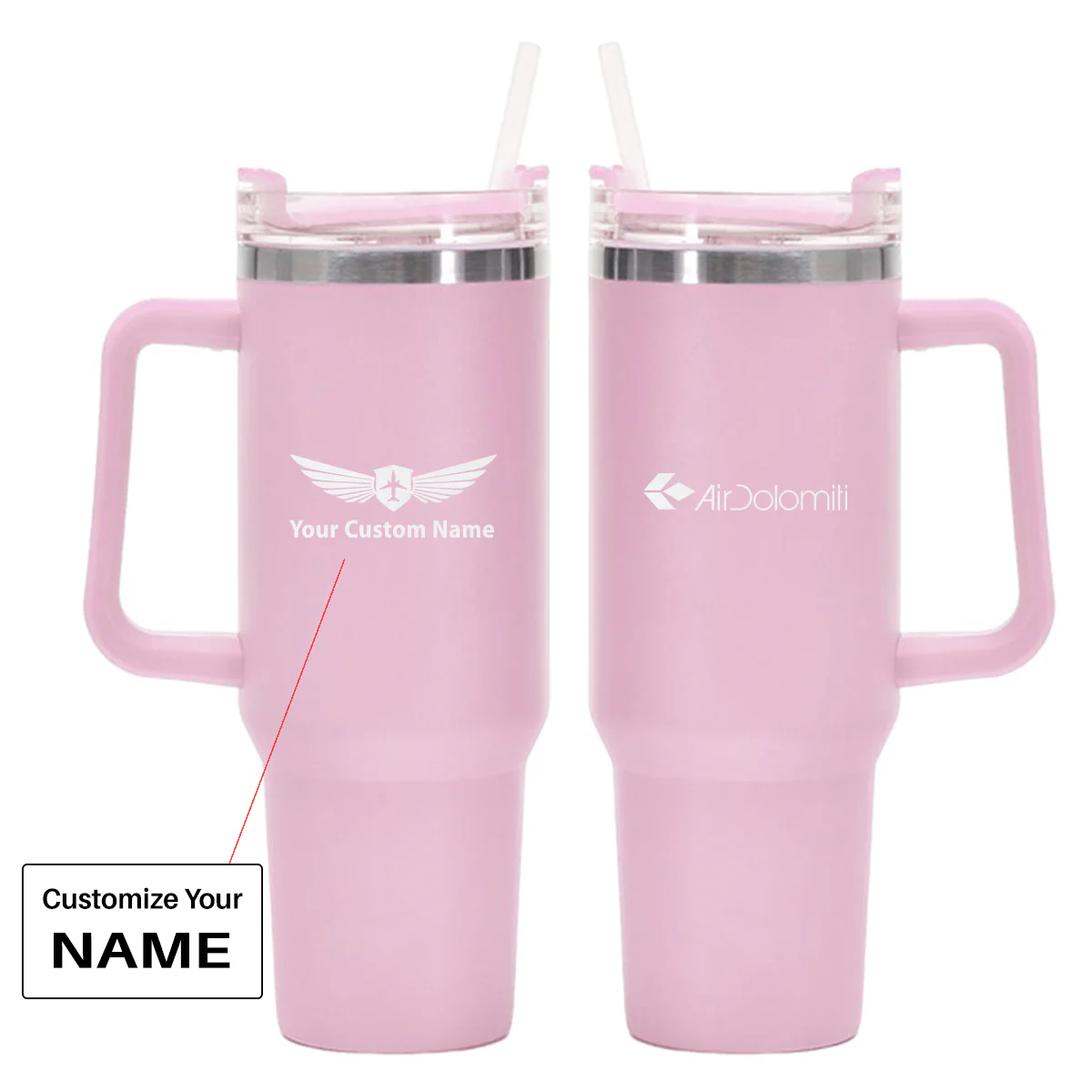 Air Dolomiti  Airlines Designed 40oz Stainless Steel Car Mug With Holder - Image 15
