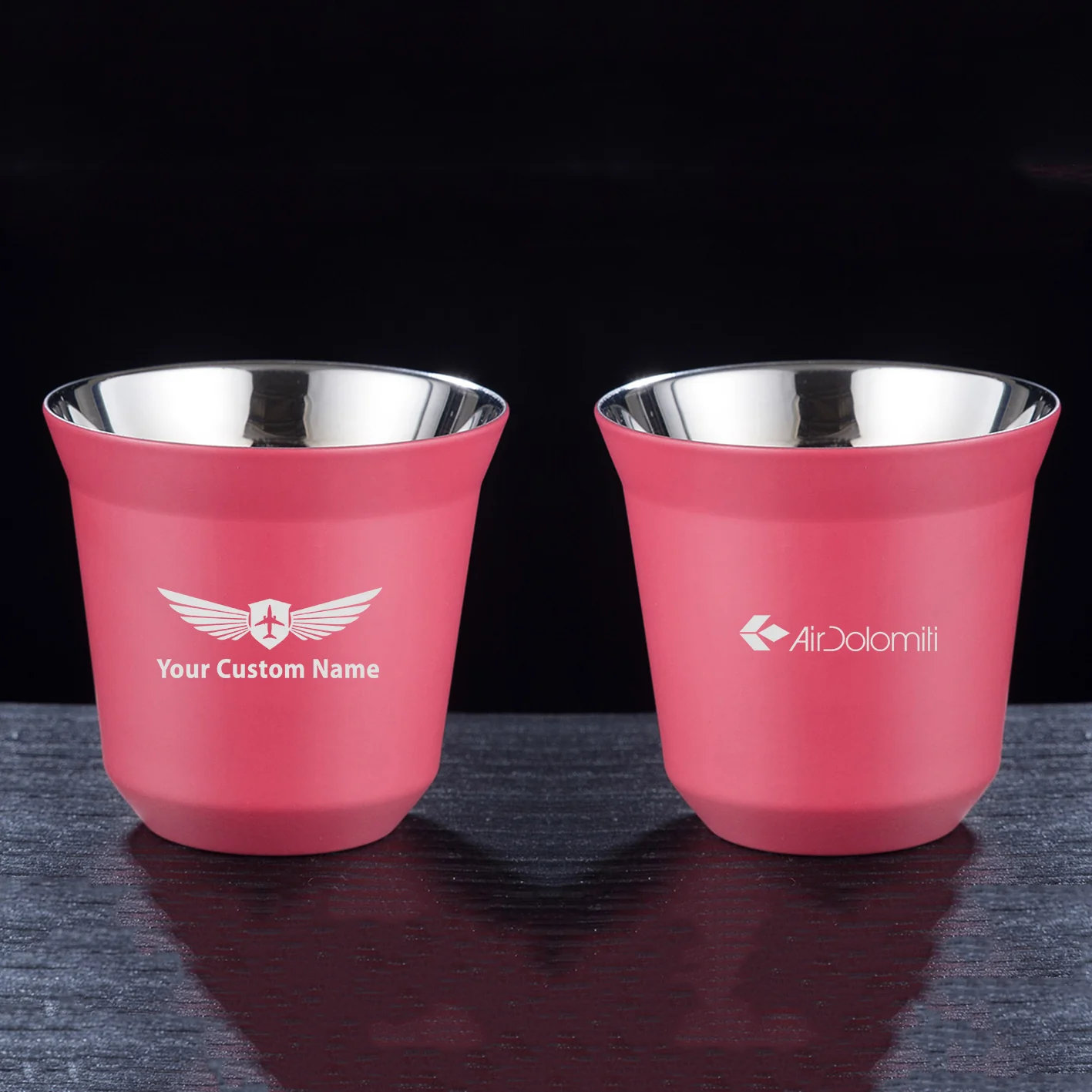 Air Dolomiti  Airlines Designed Double Wall Stainless Steel Coffee Mugs - Image 11