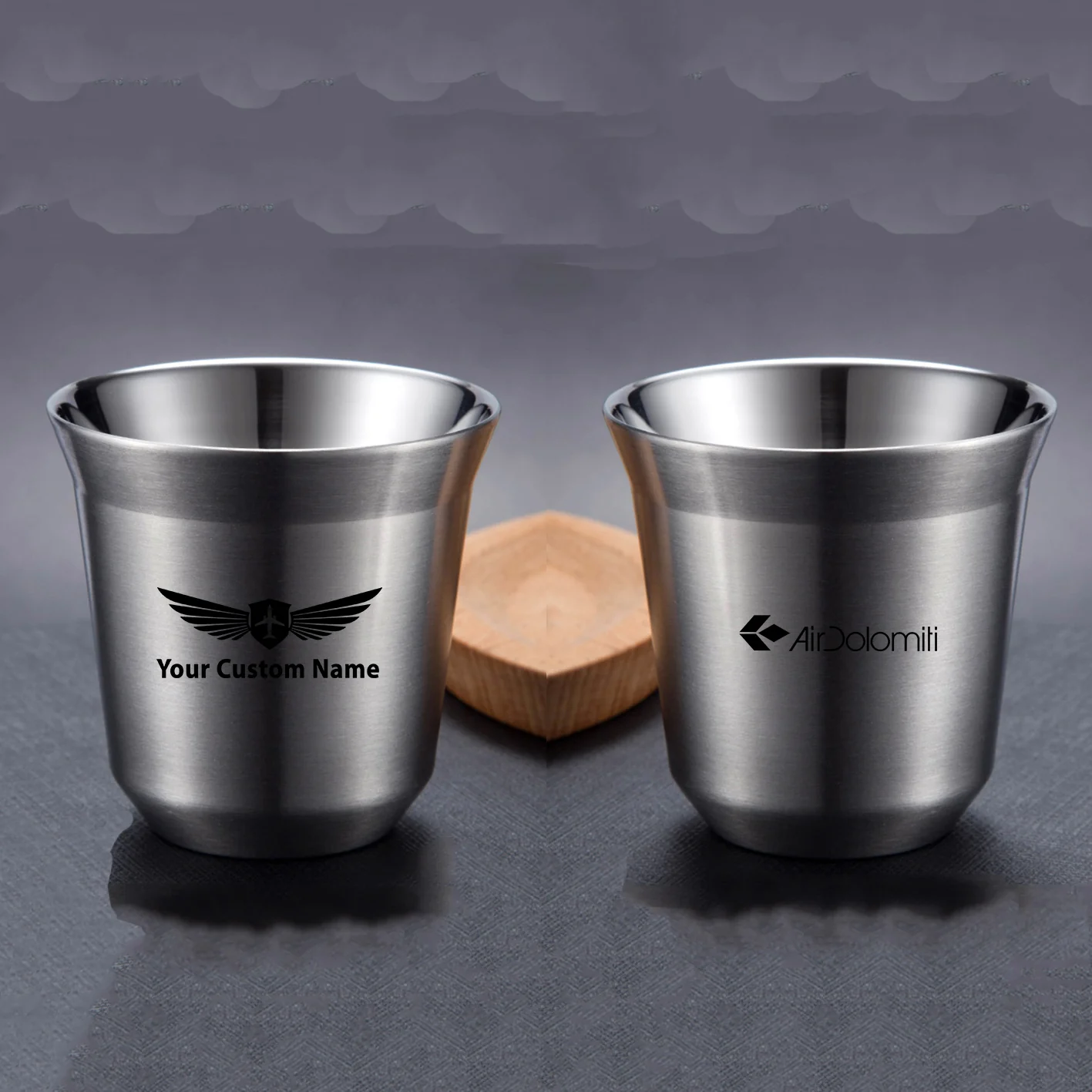 Air Dolomiti  Airlines Designed Double Wall Stainless Steel Coffee Mugs - Image 15