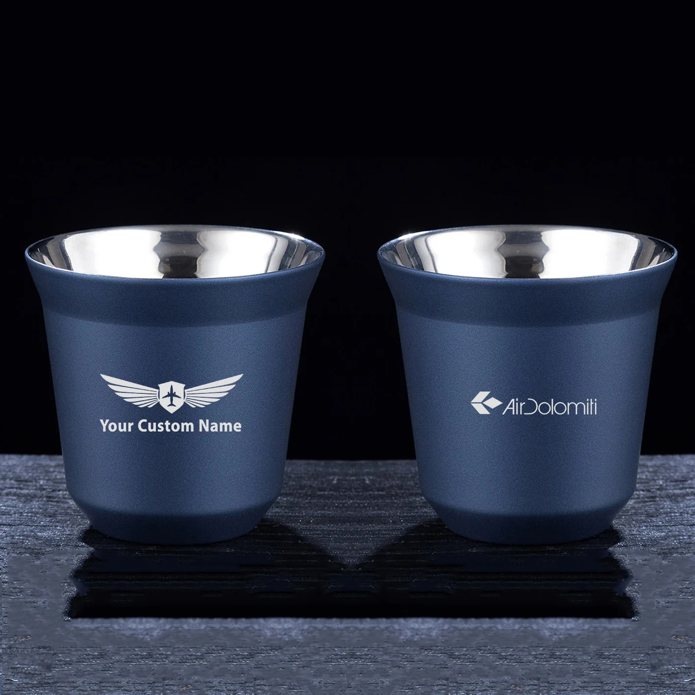 Air Dolomiti  Airlines Designed Double Wall Stainless Steel Coffee Mugs - Image 3
