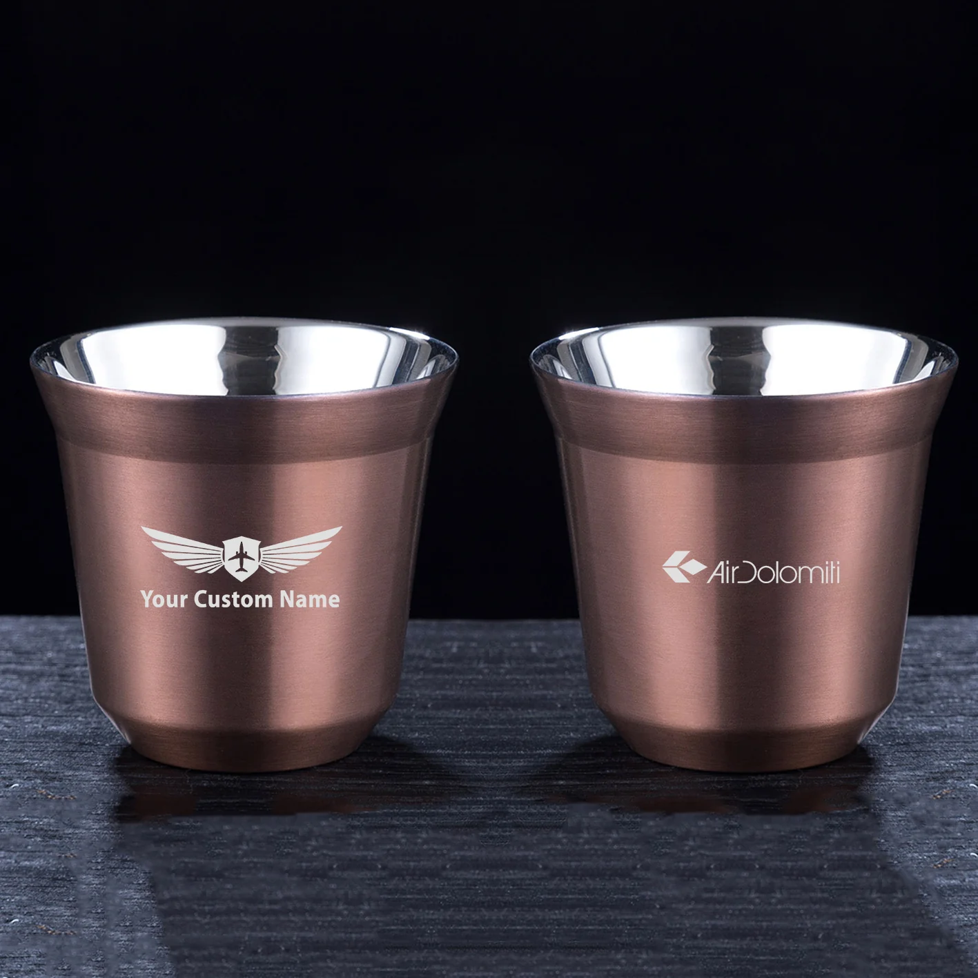 Air Dolomiti  Airlines Designed Double Wall Stainless Steel Coffee Mugs - Image 7