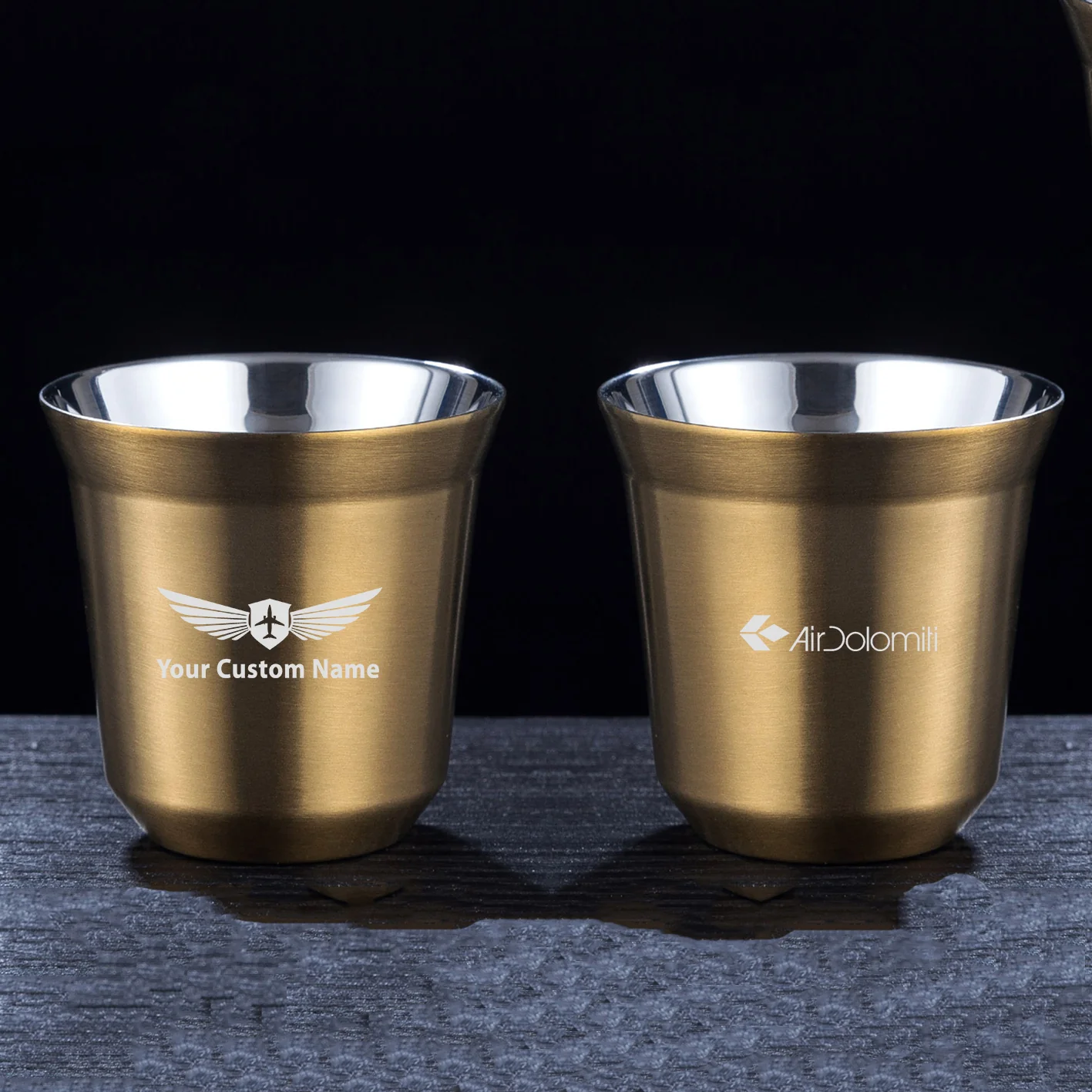 Air Dolomiti  Airlines Designed Double Wall Stainless Steel Coffee Mugs - Image 9