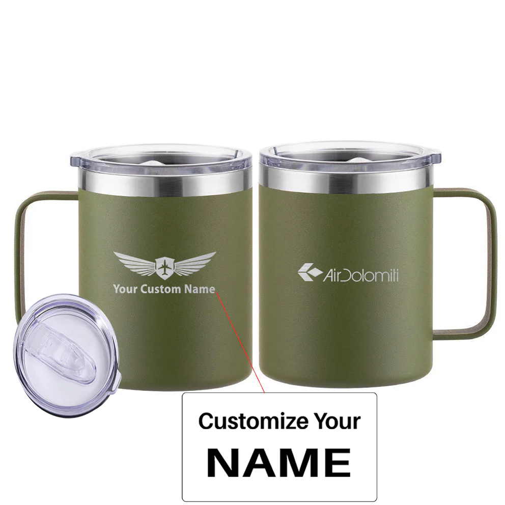 Air Dolomiti  Airlines Designed Stainless Steel Laser Engraved Mugs - Image 7