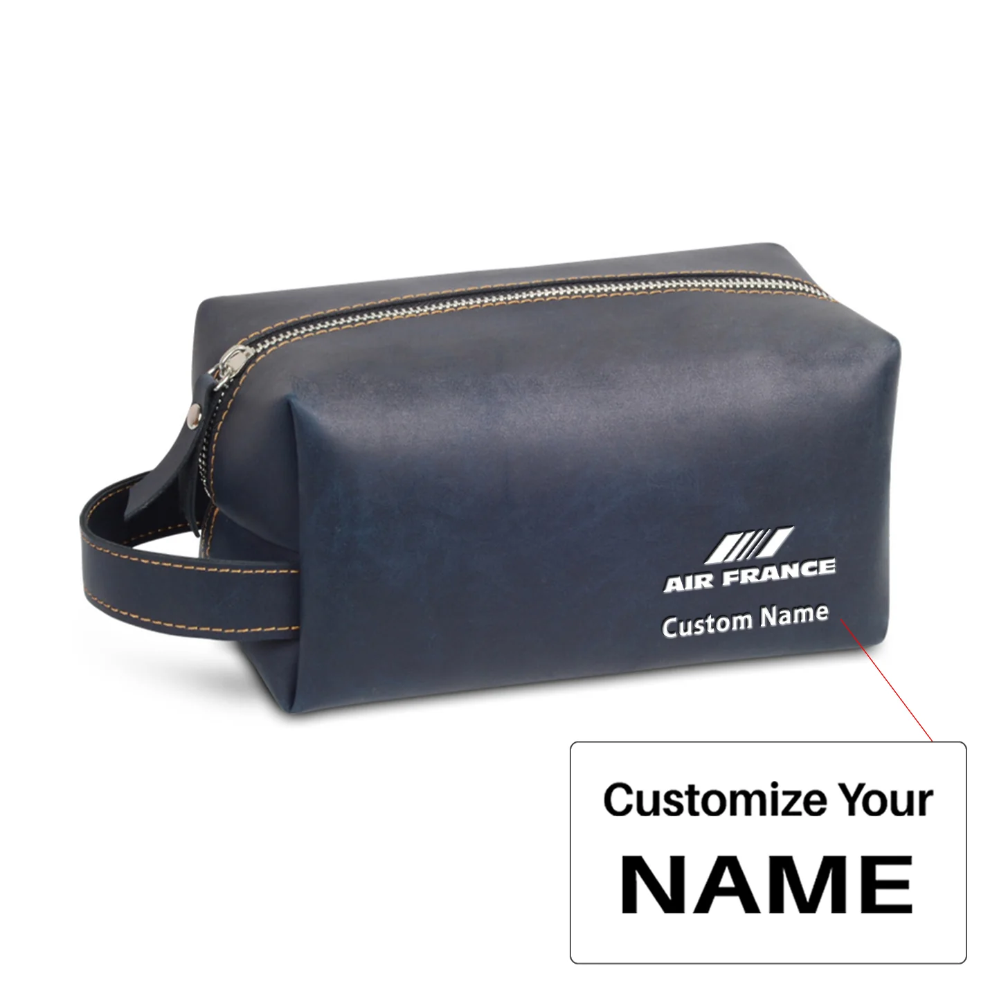 Air France Airlines Designed Leather Clutch Toiletry Bag - Image 3