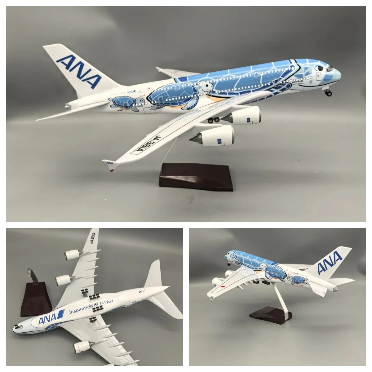 Air Japan ANA Blue Sea Turtle Airbus A380 Airplane Model (1/160 Scale) - Image 6