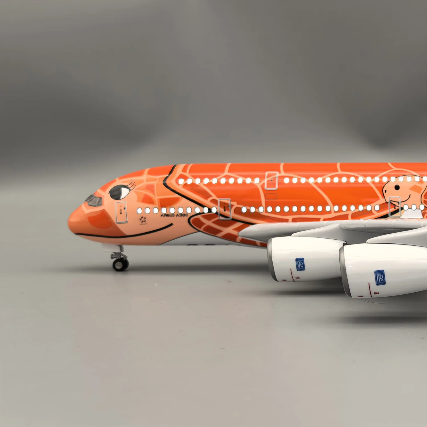 Air Japan ANA Orange Sea Turtle Airbus A380 Airplane Model (1/160 Scale) - Image 4