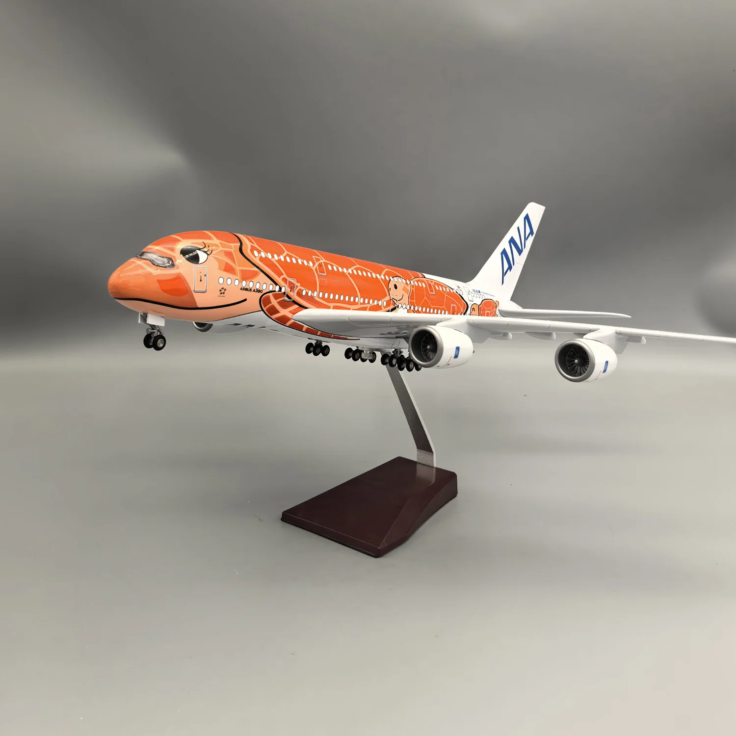 Air Japan ANA Orange Sea Turtle Airbus A380 Airplane Model (1/160 Scale) - Image 8