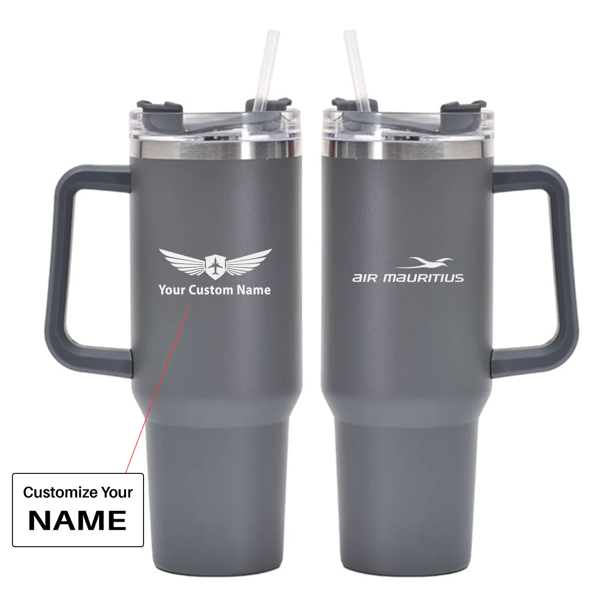 Air Mauritius Airlines Designed 40oz Stainless Steel Car Mug With Holder - Image 19