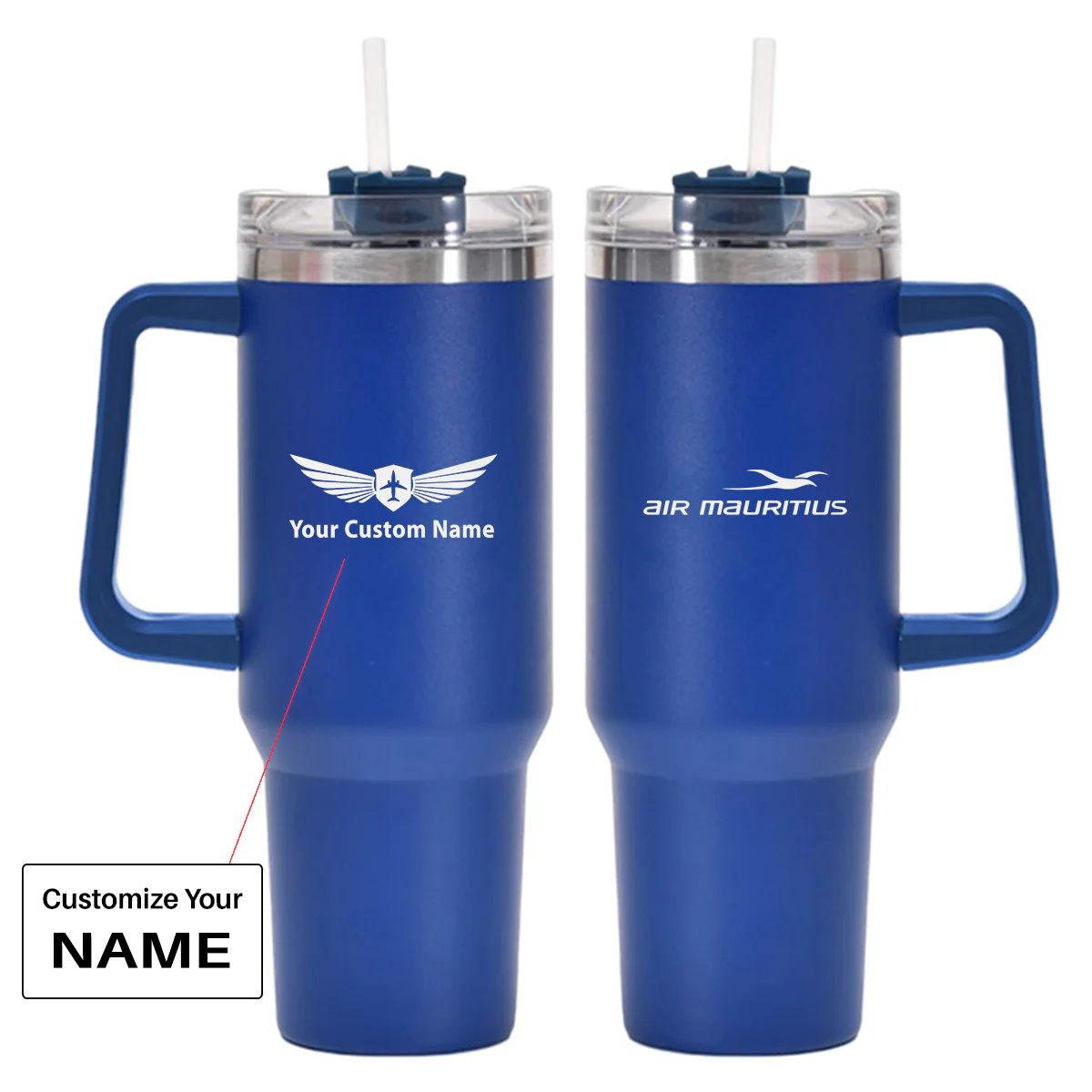Air Mauritius Airlines Designed 40oz Stainless Steel Car Mug With Holder - Image 3