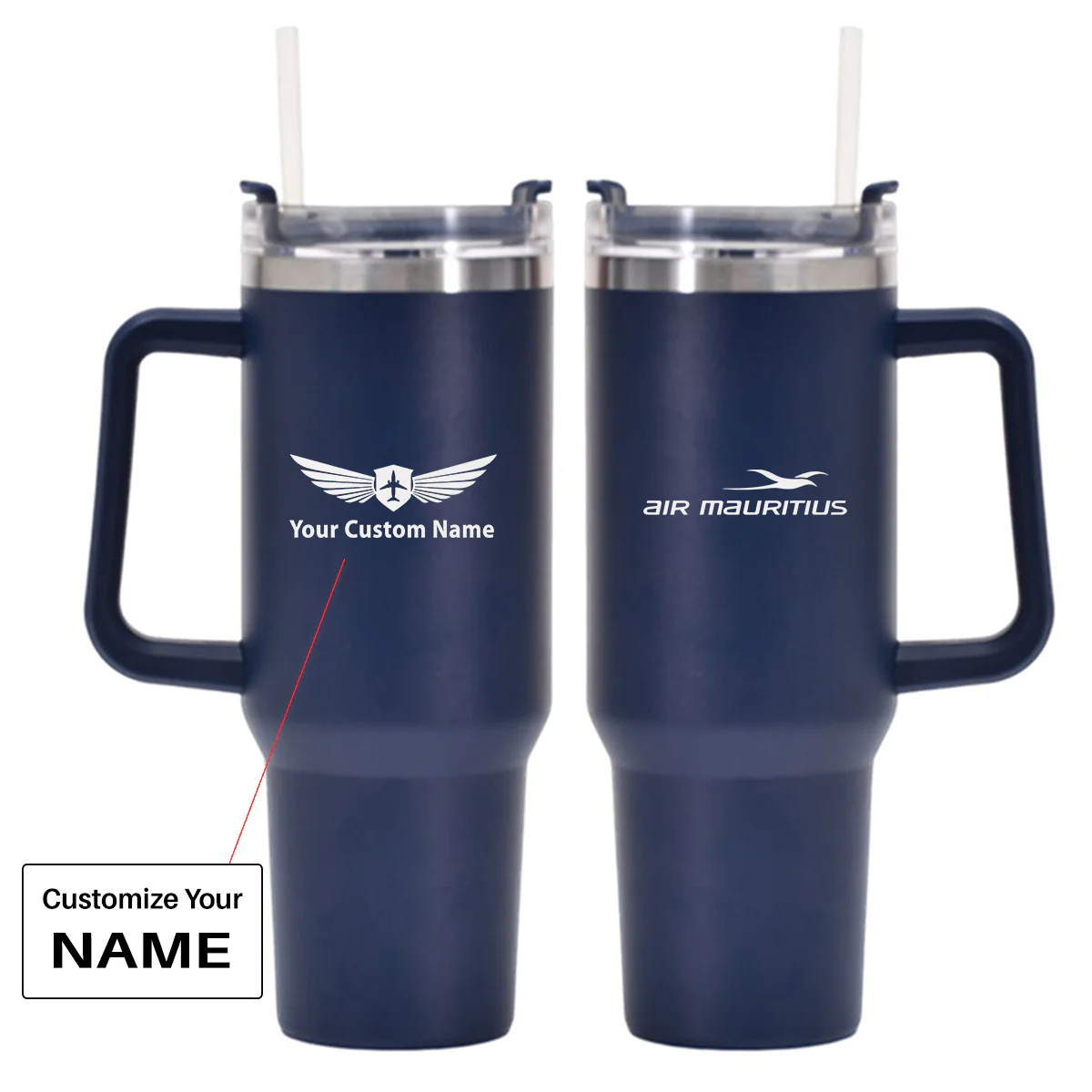 Air Mauritius Airlines Designed 40oz Stainless Steel Car Mug With Holder - Image 5