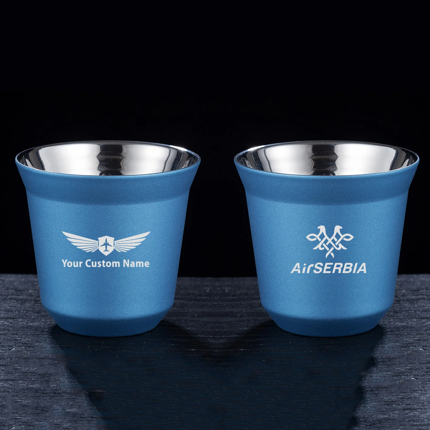 Air Serbia Airlines Designed Double Wall Stainless Steel Coffee Mugs - Image 5