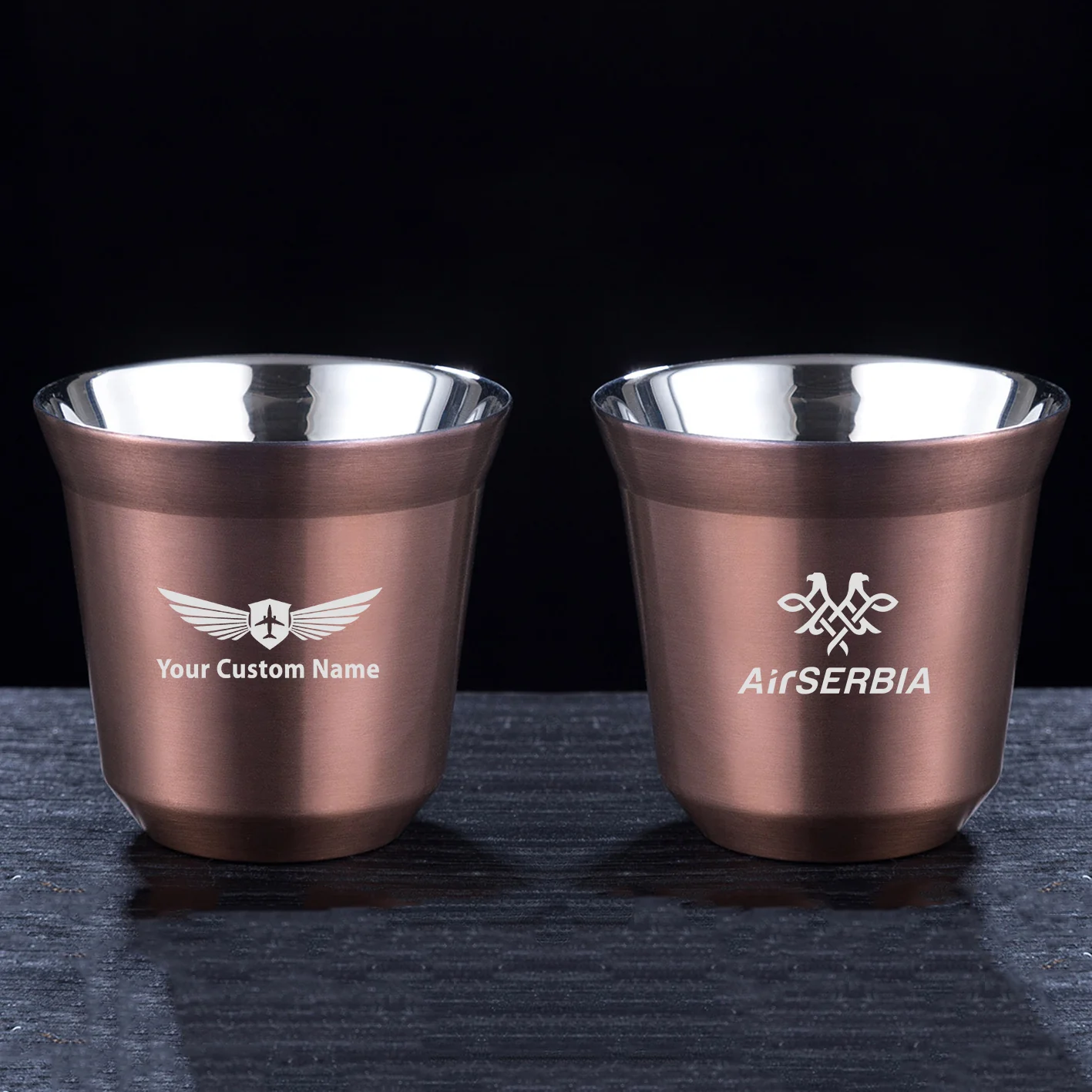 Air Serbia Airlines Designed Double Wall Stainless Steel Coffee Mugs - Image 7