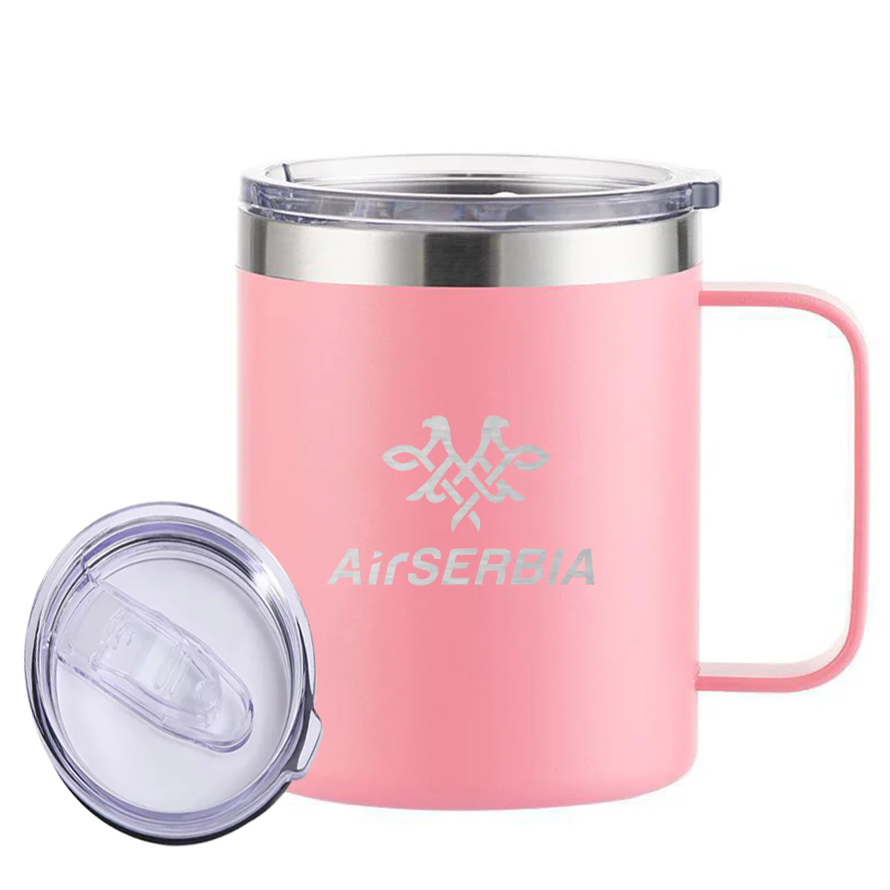 Air Serbia Airlines Designed Stainless Steel Laser Engraved Mugs - Image 12