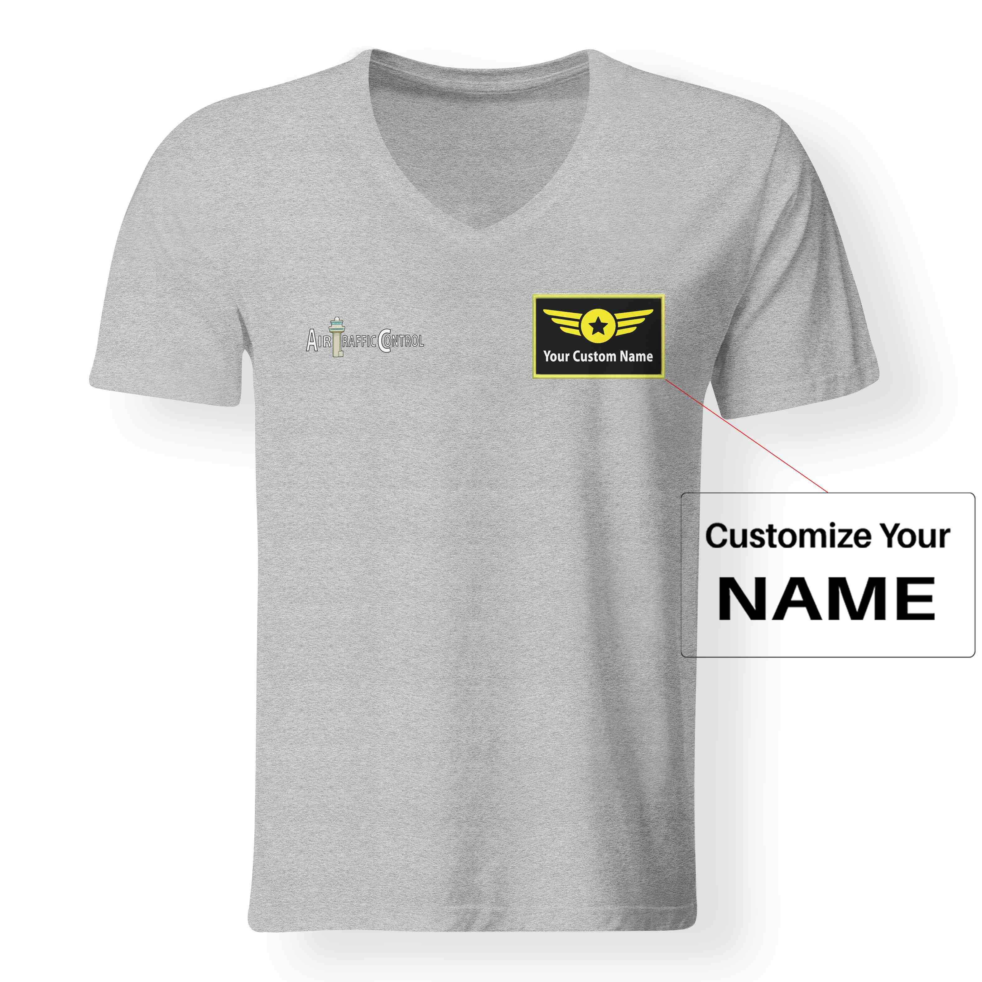 Air Traffic Control Designed V-Neck T-Shirts - Image 13