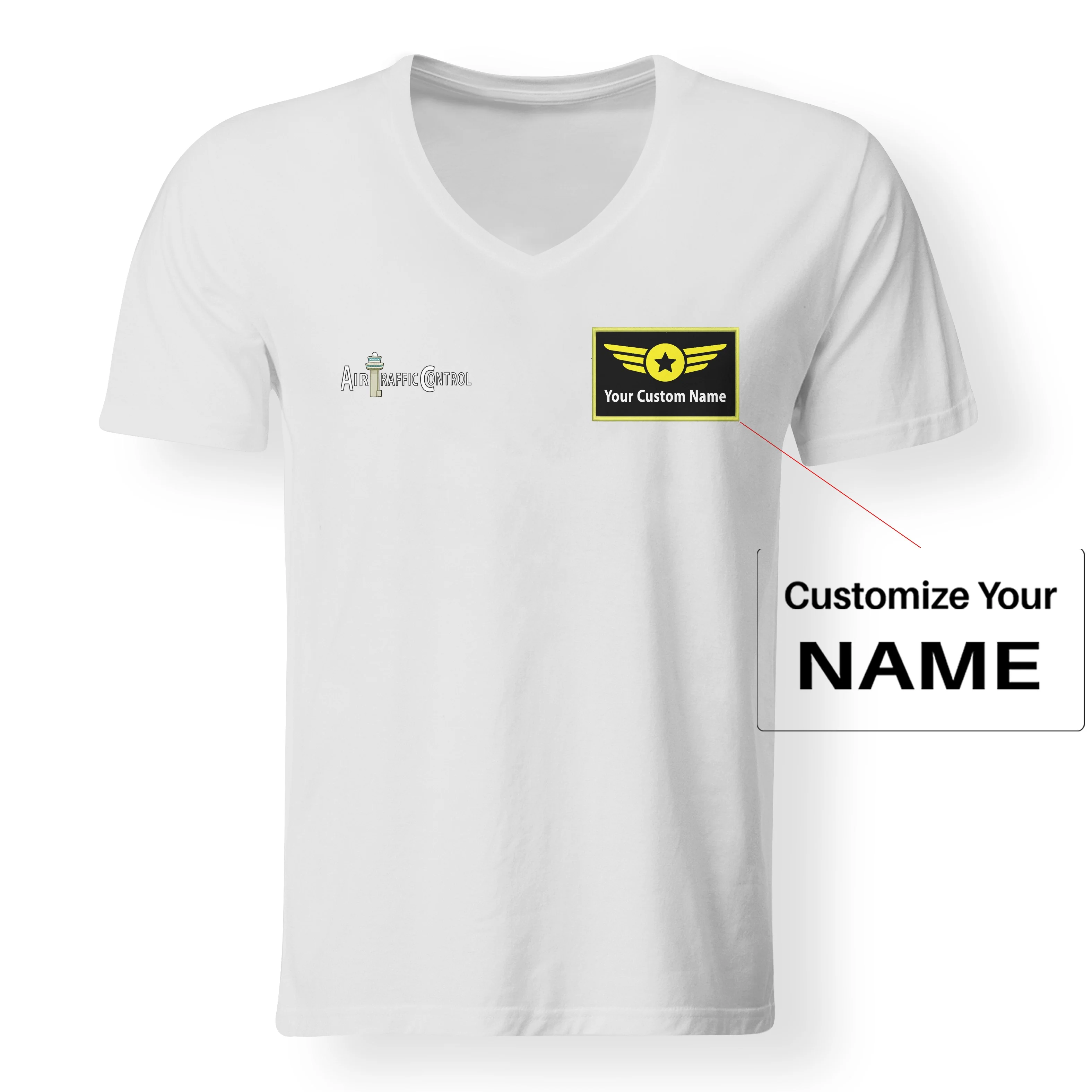 Air Traffic Control Designed V-Neck T-Shirts - Image 17