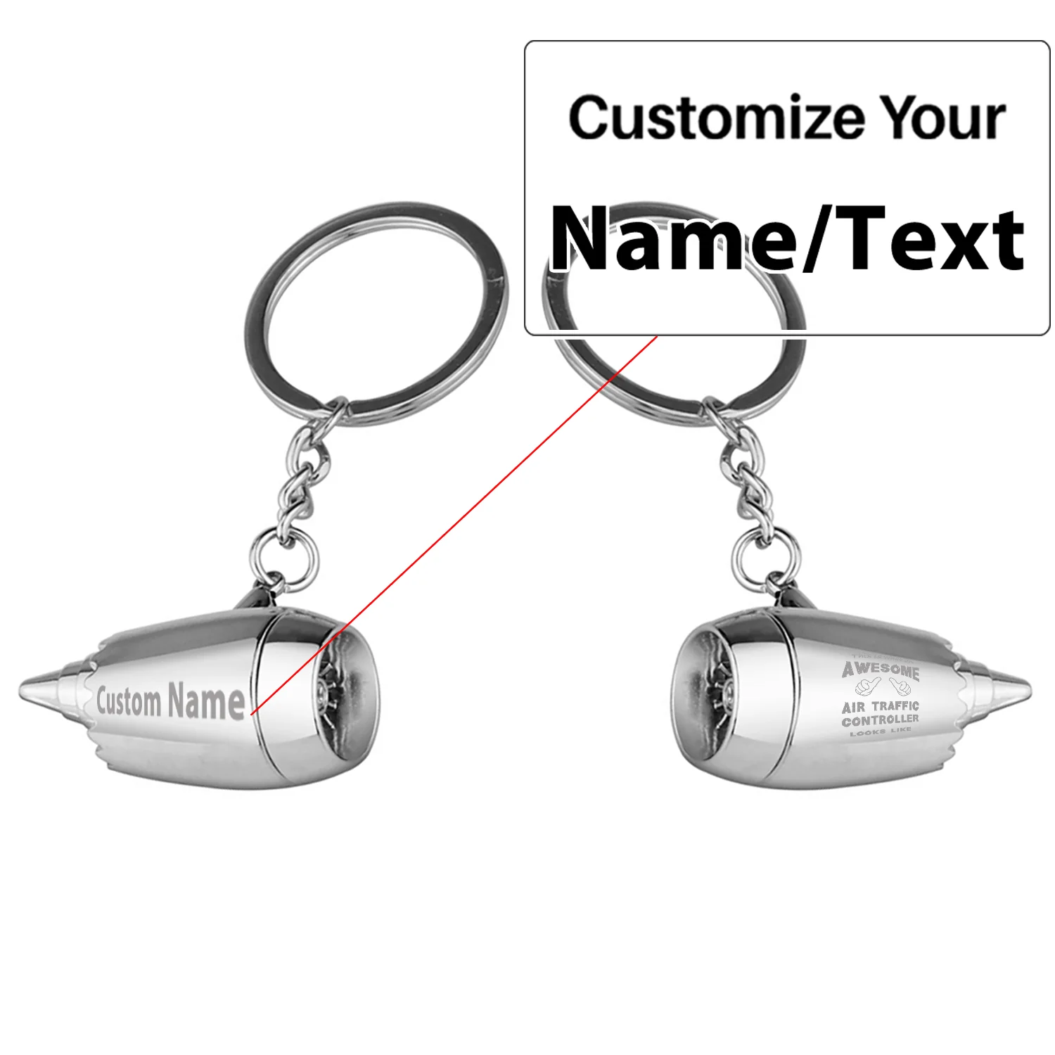 Air Traffic Controller Jet Engine Turbine Key Chains - Image 3