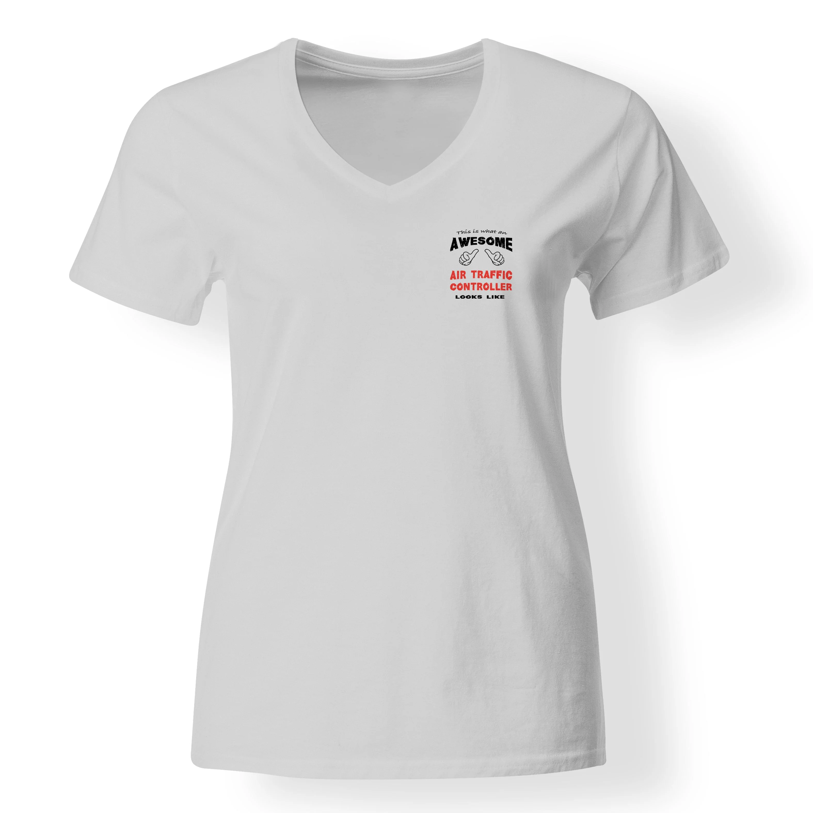Air Traffic Controller Designed V-Neck T-Shirts - Image 20