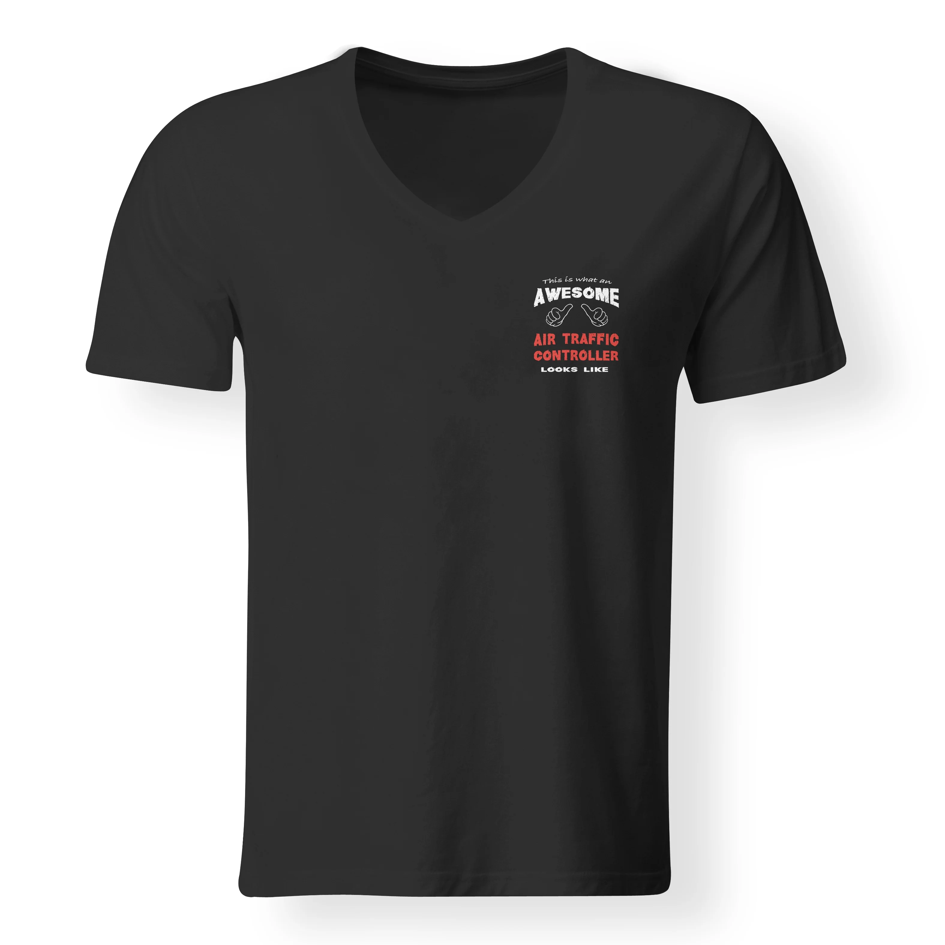 Air Traffic Controller Designed V-Neck T-Shirts - Image 3