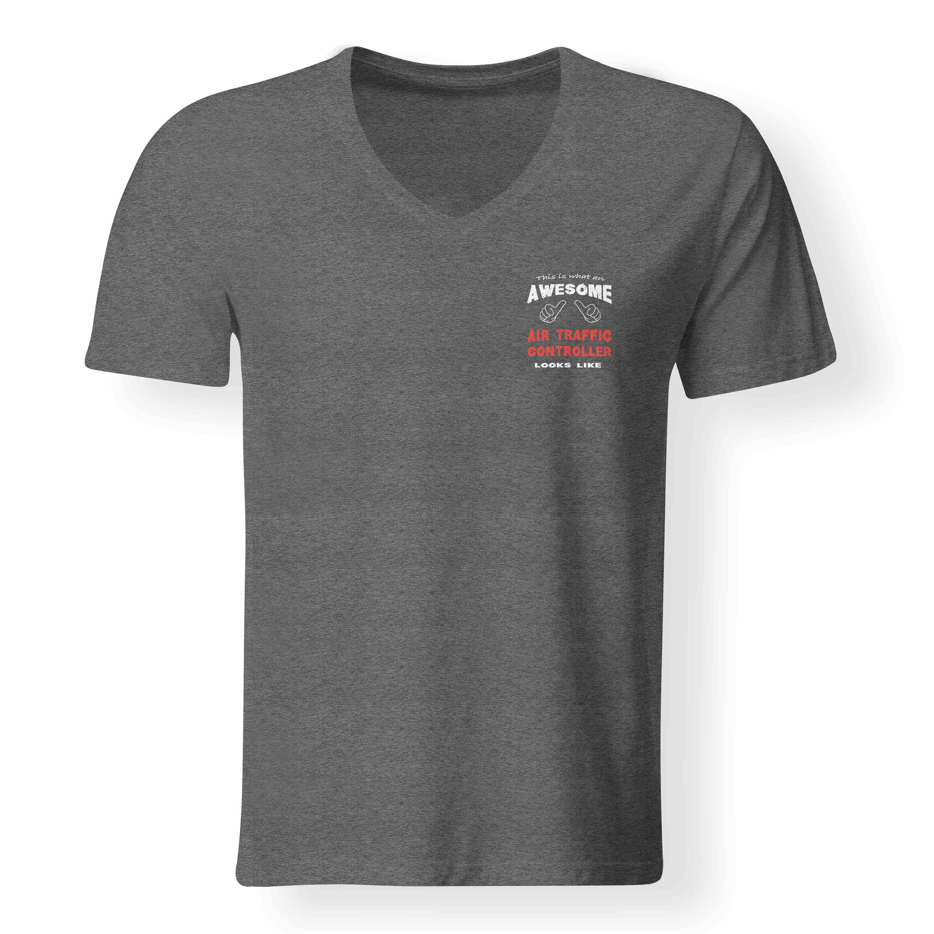 Air Traffic Controller Designed V-Neck T-Shirts - Image 7