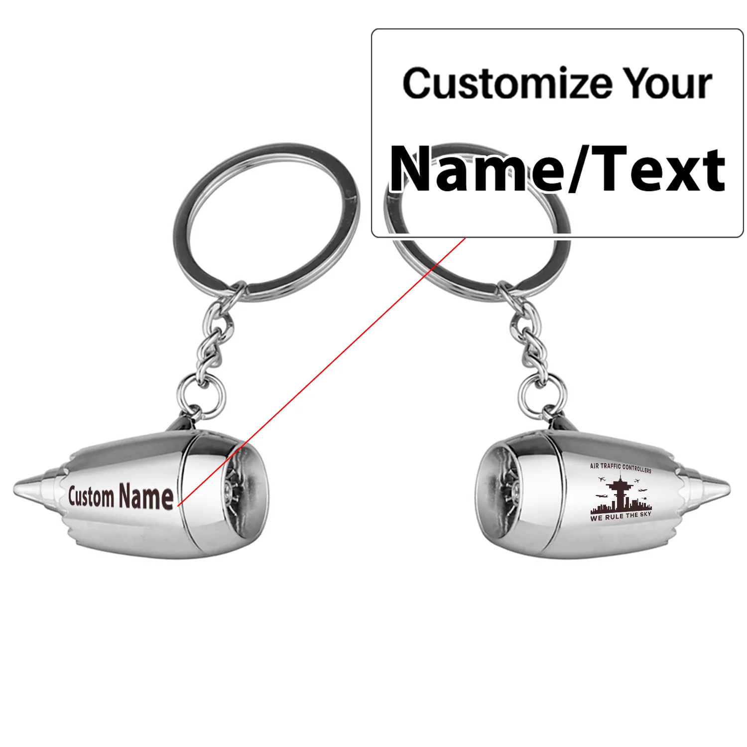 Air Traffic Controllers - We Rule The Sky Jet Engine Turbine Key Chains