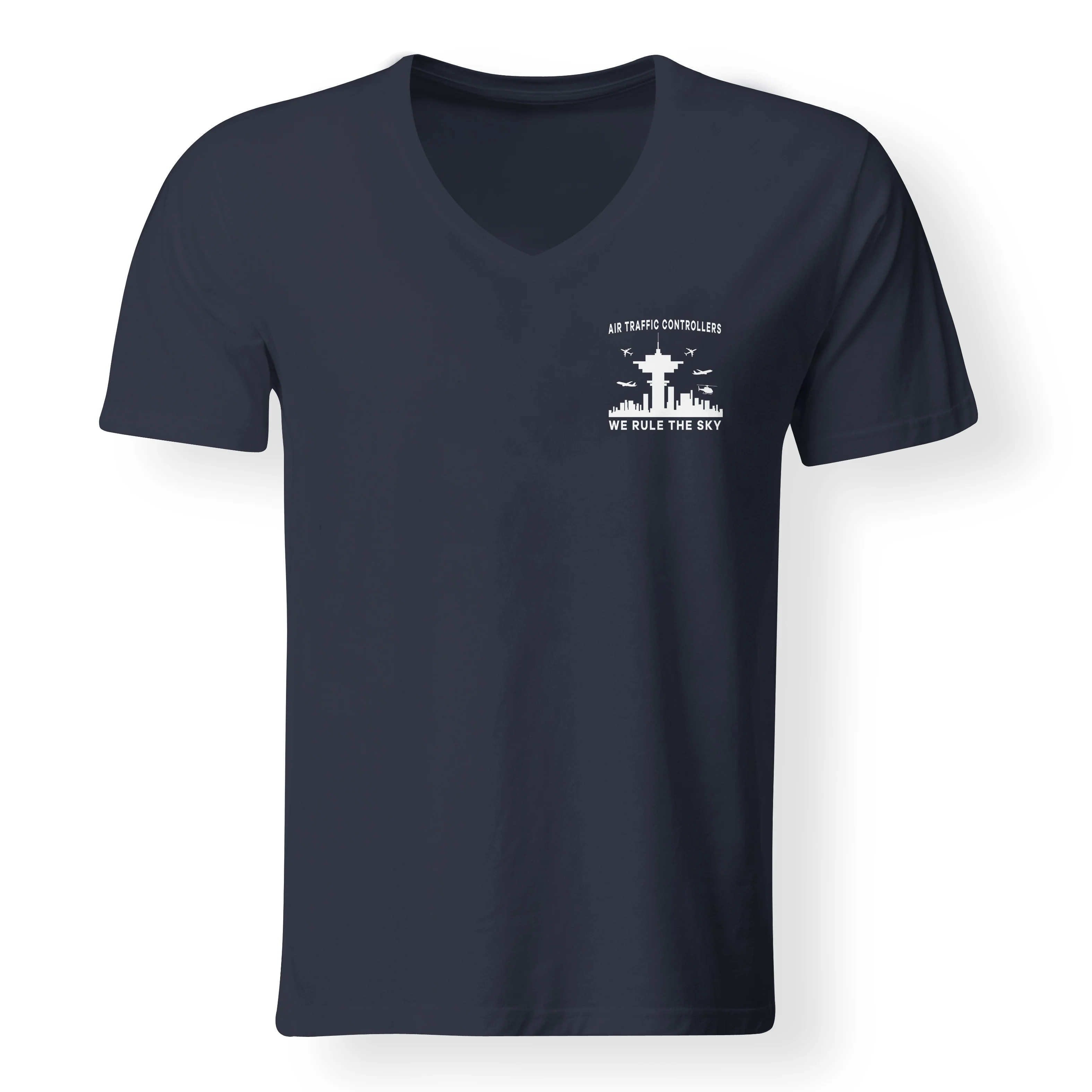 Air Traffic Controllers - We Rule The Sky Designed V-Neck T-Shirts - Image 11