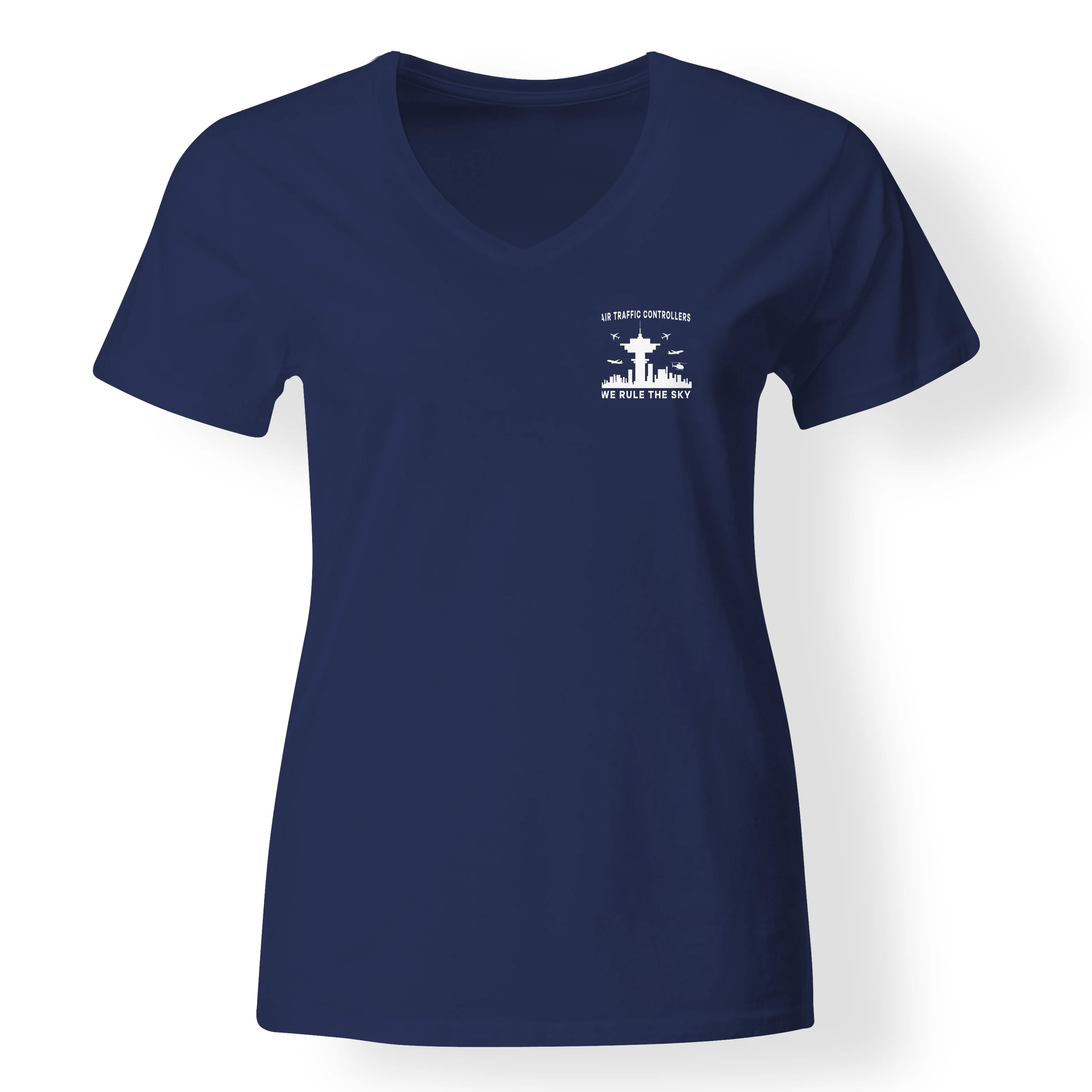 Air Traffic Controllers - We Rule The Sky Designed V-Neck T-Shirts - Image 12