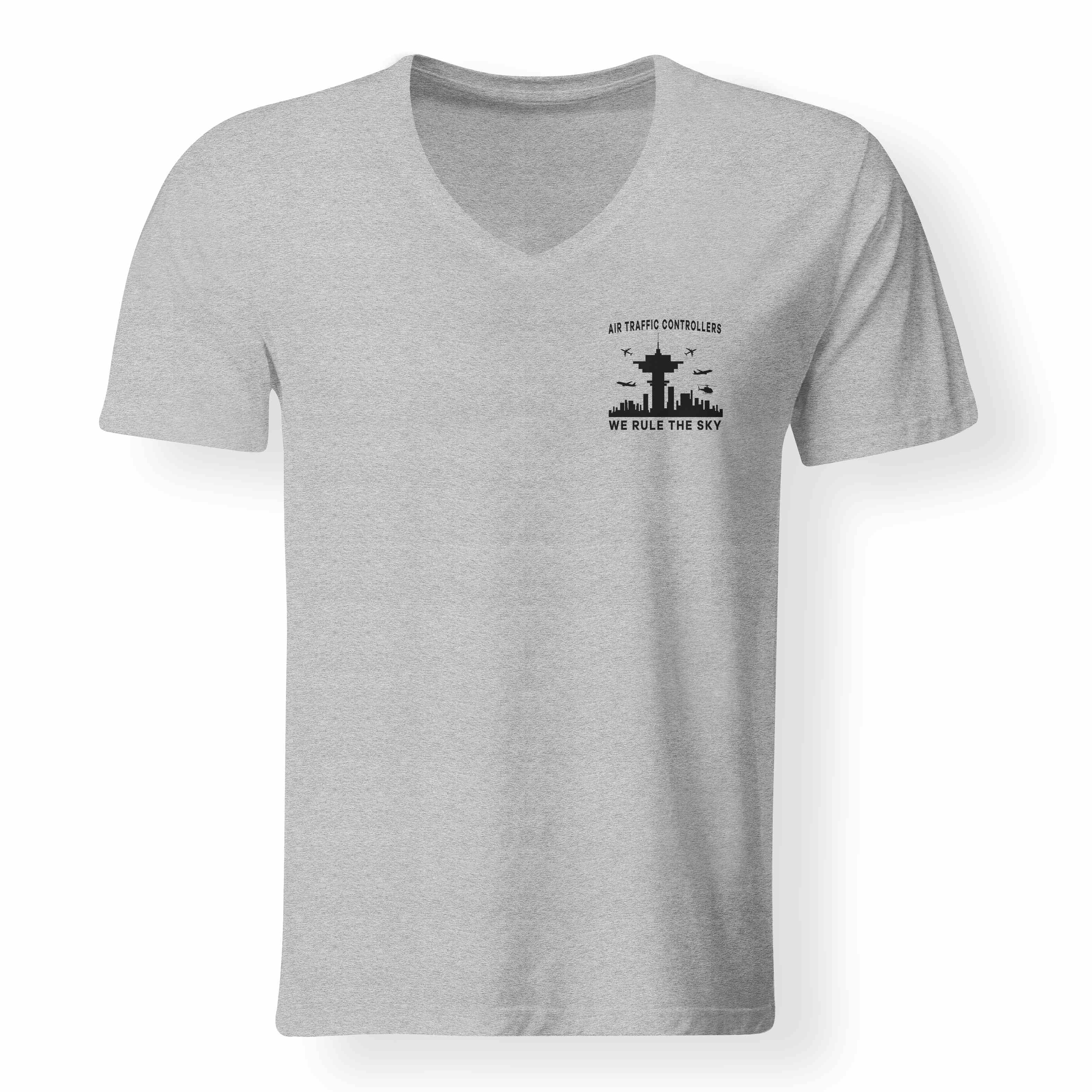 Air Traffic Controllers - We Rule The Sky Designed V-Neck T-Shirts - Image 15
