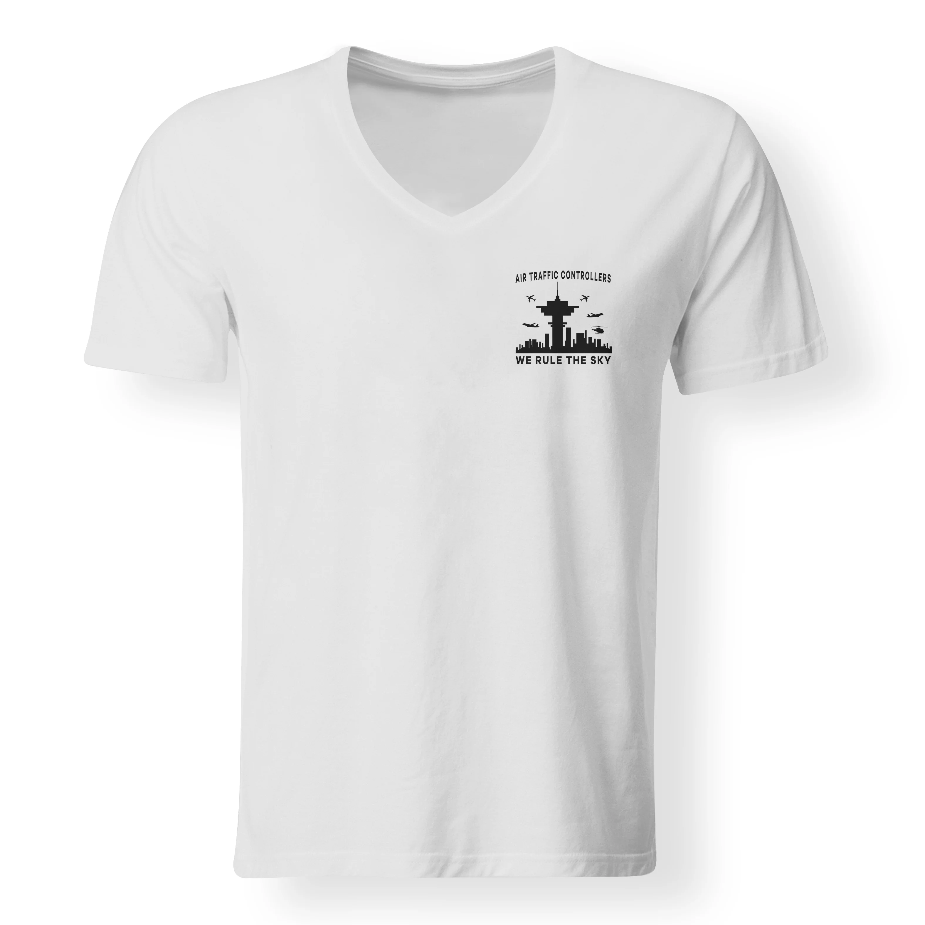 Air Traffic Controllers - We Rule The Sky Designed V-Neck T-Shirts - Image 19