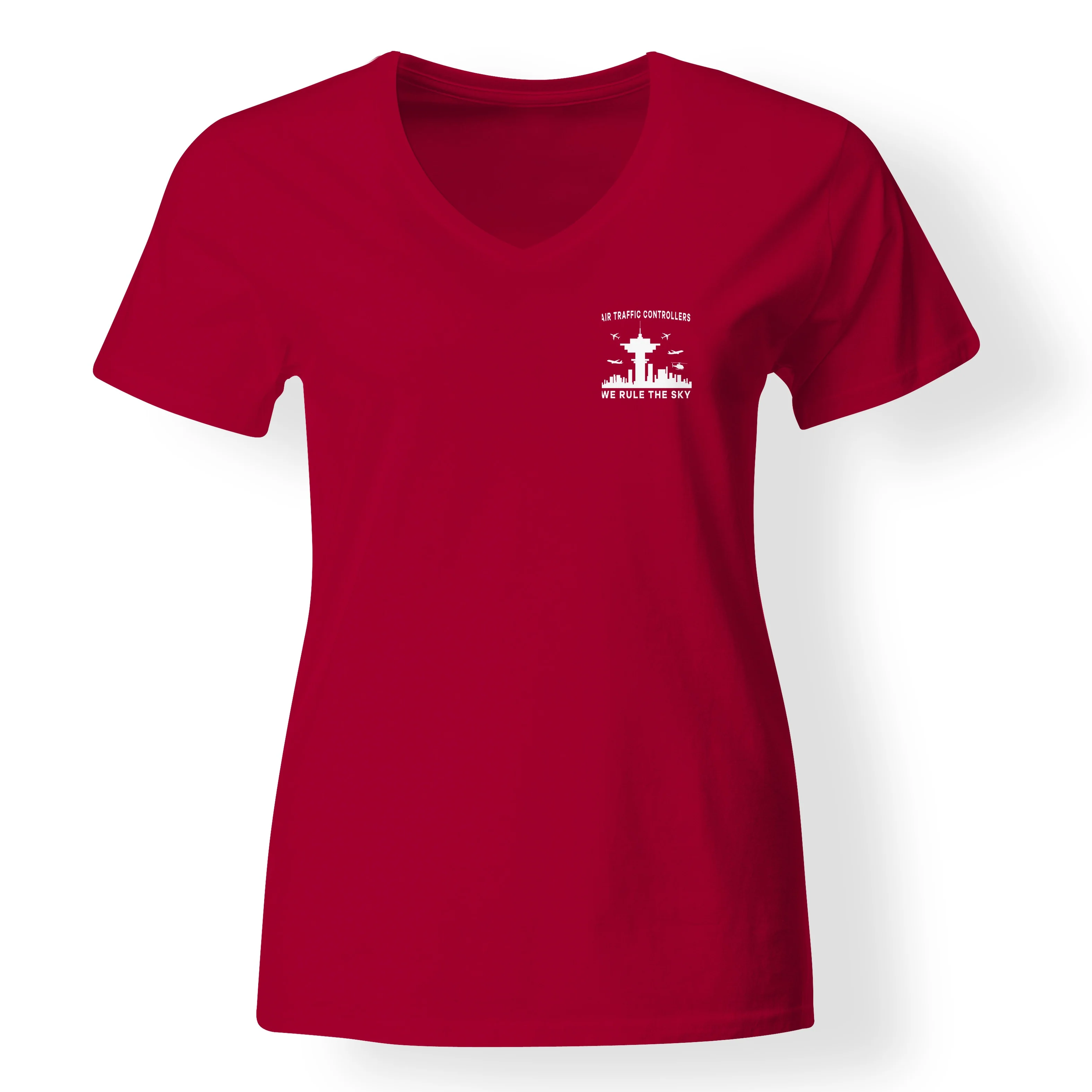 Air Traffic Controllers - We Rule The Sky Designed V-Neck T-Shirts - Image 8