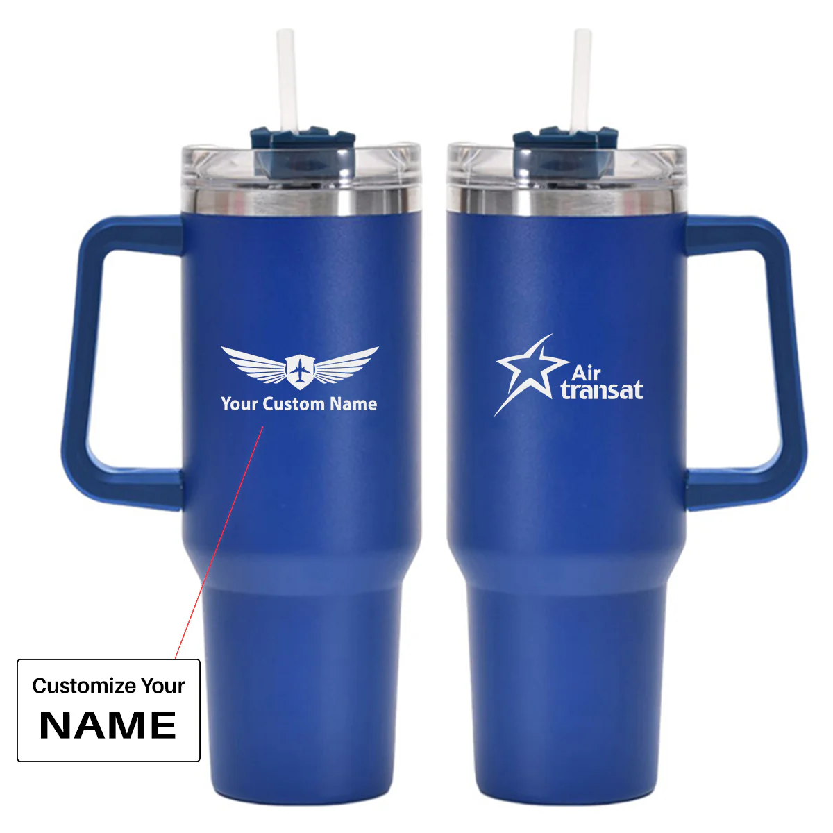 Air Transat Airlines Designed 40oz Stainless Steel Car Mug With Holder - Image 3