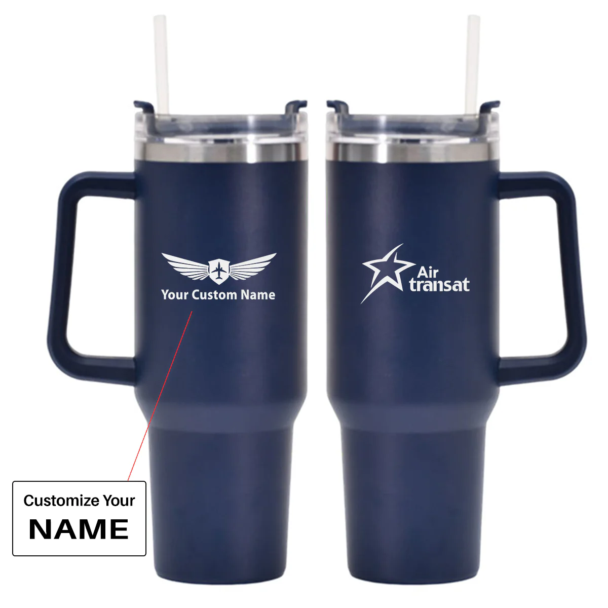 Air Transat Airlines Designed 40oz Stainless Steel Car Mug With Holder - Image 5