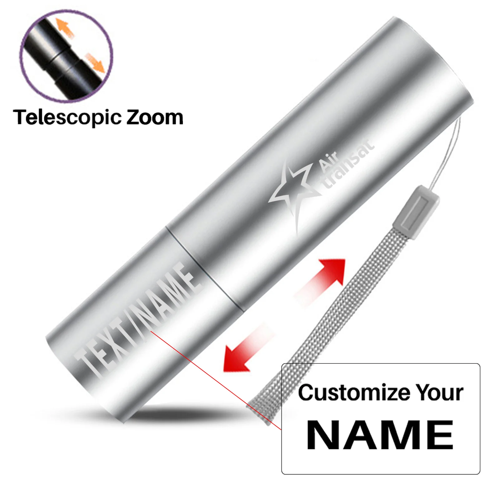 Air Transat Airlines Designed Mini LED Emergency Flashlight - Image 3