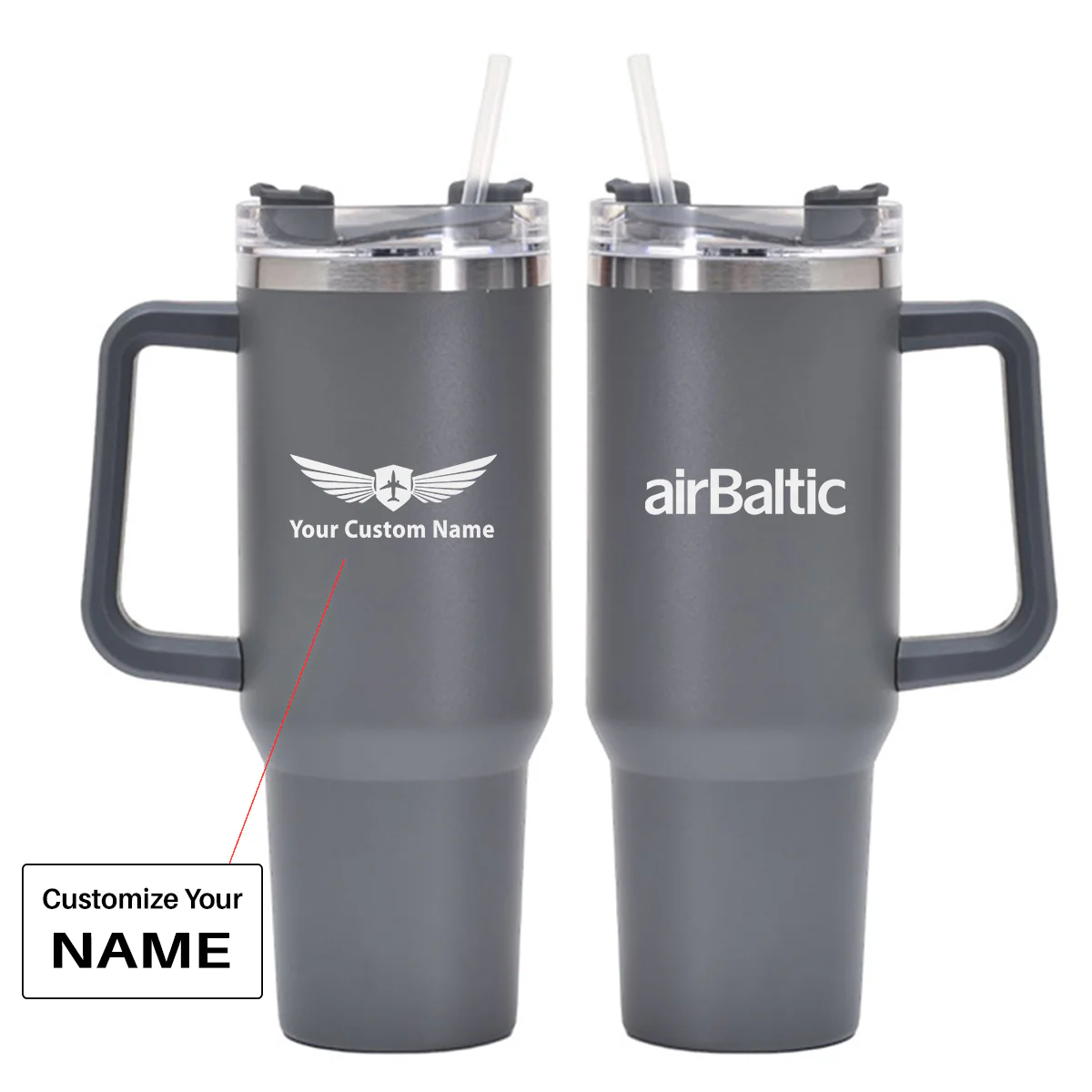 Airbaltic Airlines Designed 40oz Stainless Steel Car Mug With Holder - Image 19