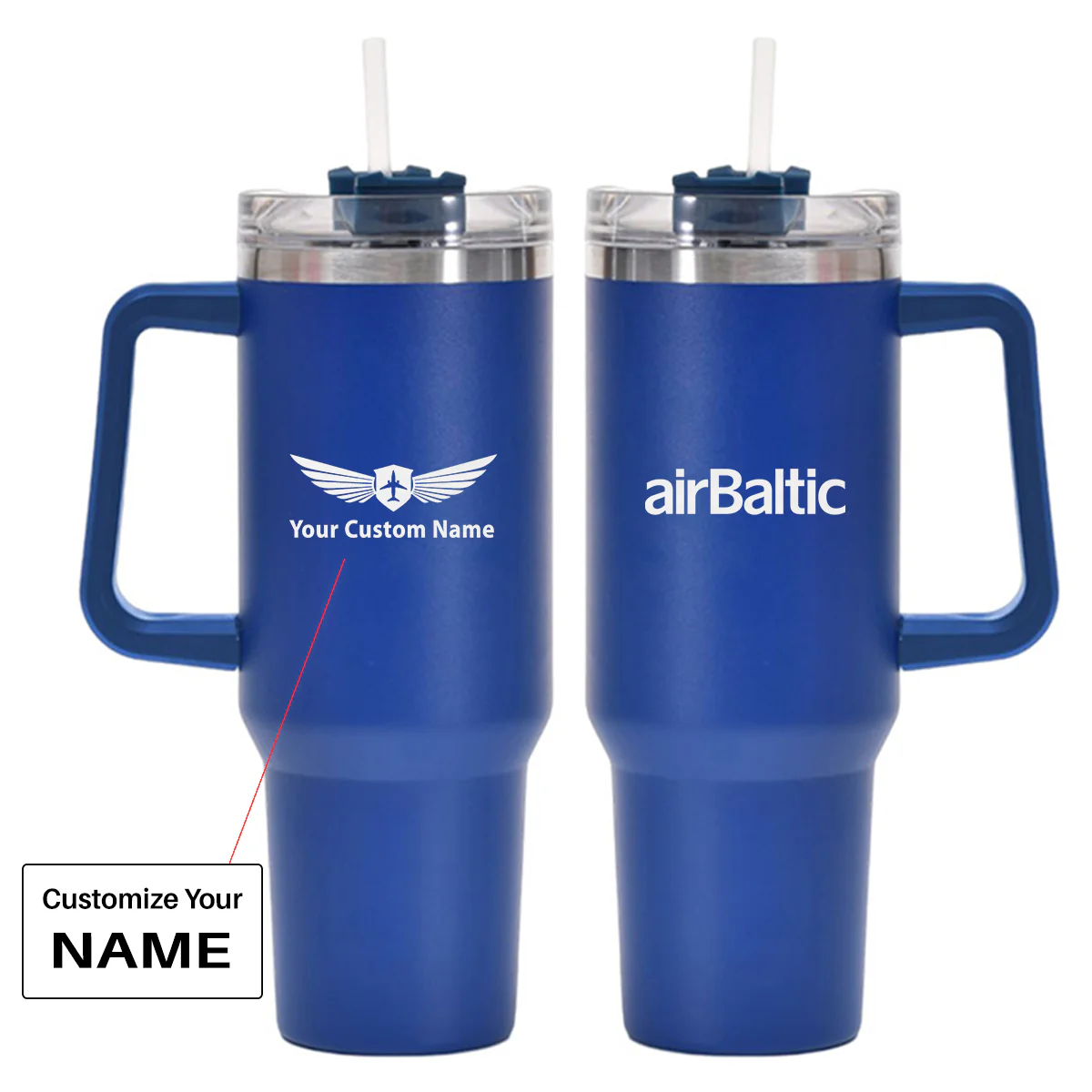 Airbaltic Airlines Designed 40oz Stainless Steel Car Mug With Holder - Image 3