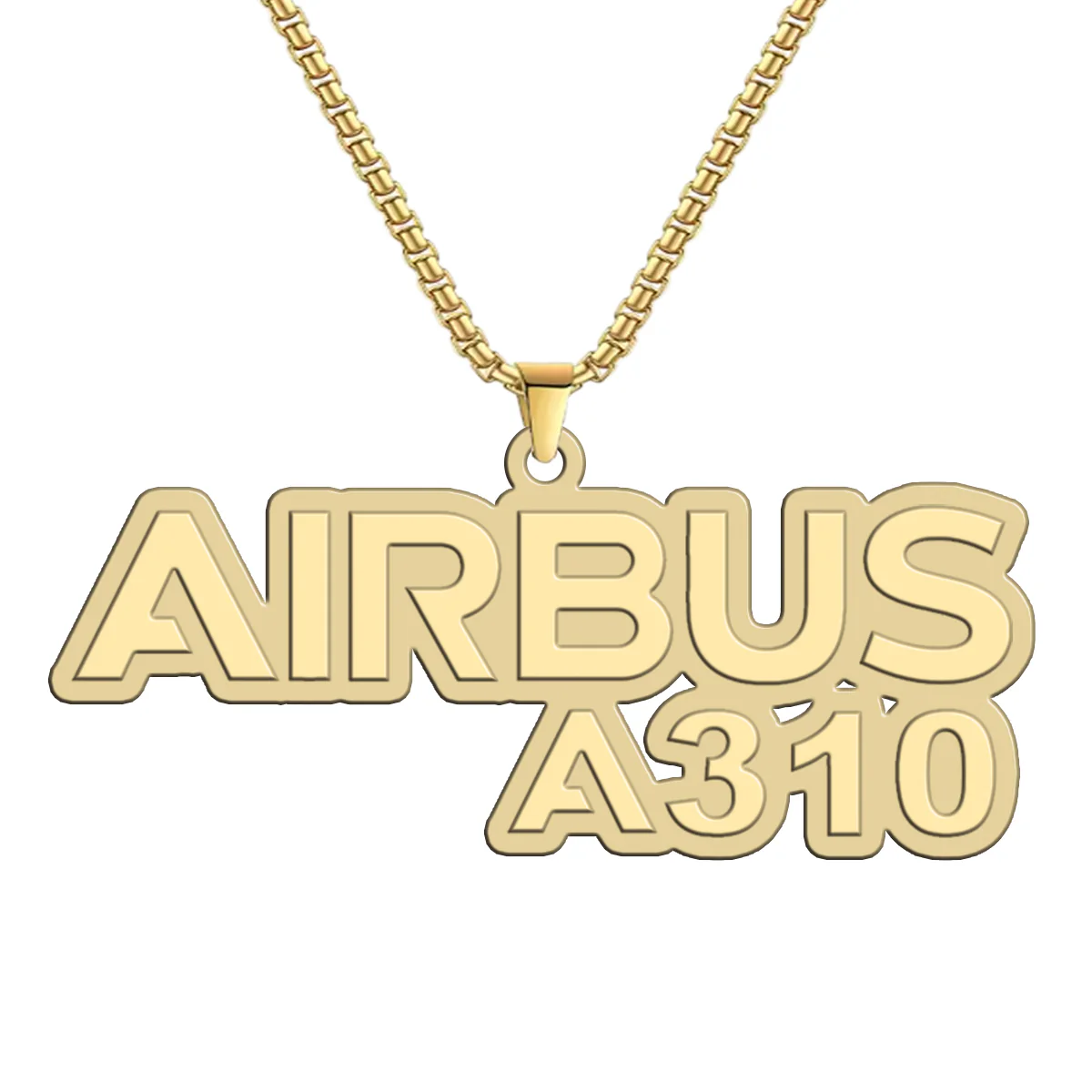 Airbus A310 & Text Designed Hollow Necklace