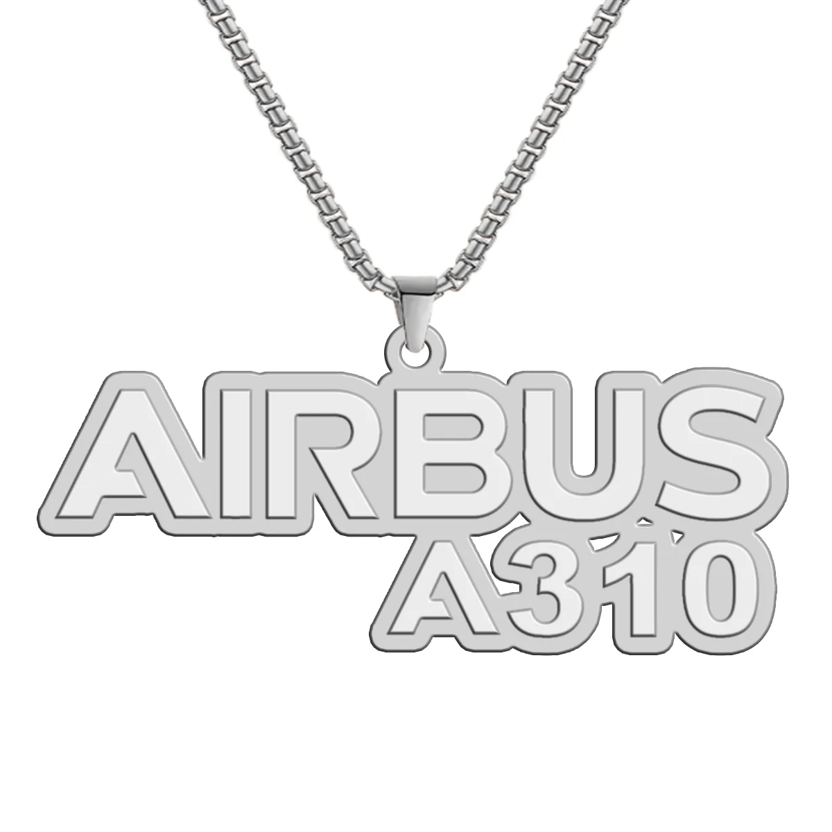 Airbus A310 & Text Designed Hollow Necklace - Image 2