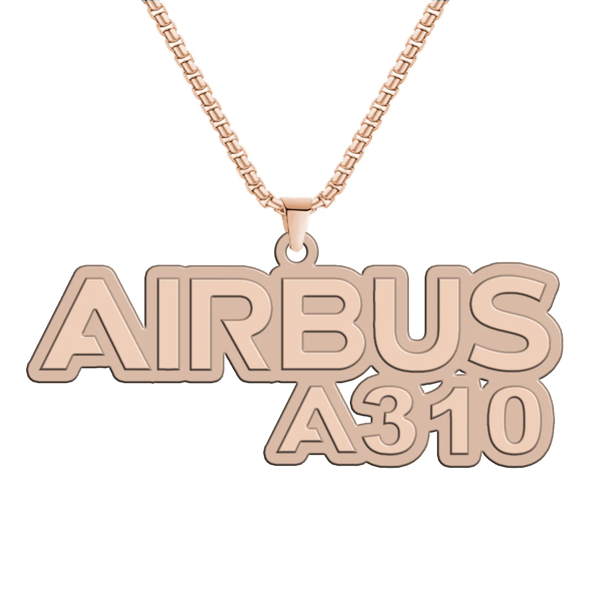 Airbus A310 & Text Designed Hollow Necklace - Image 3