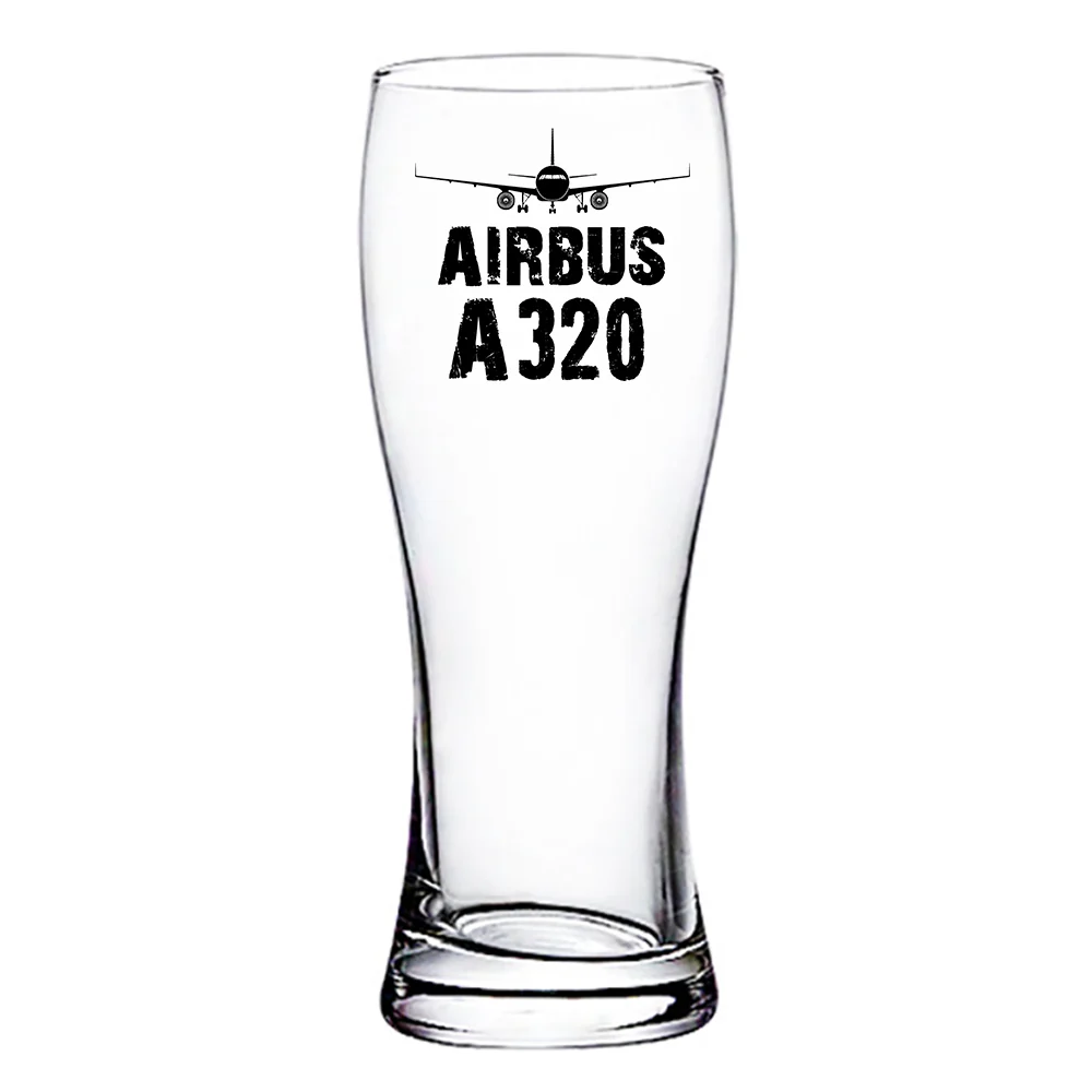 Airbus A320 & Plane Designed Pilsner Beer Glasses - Image 2