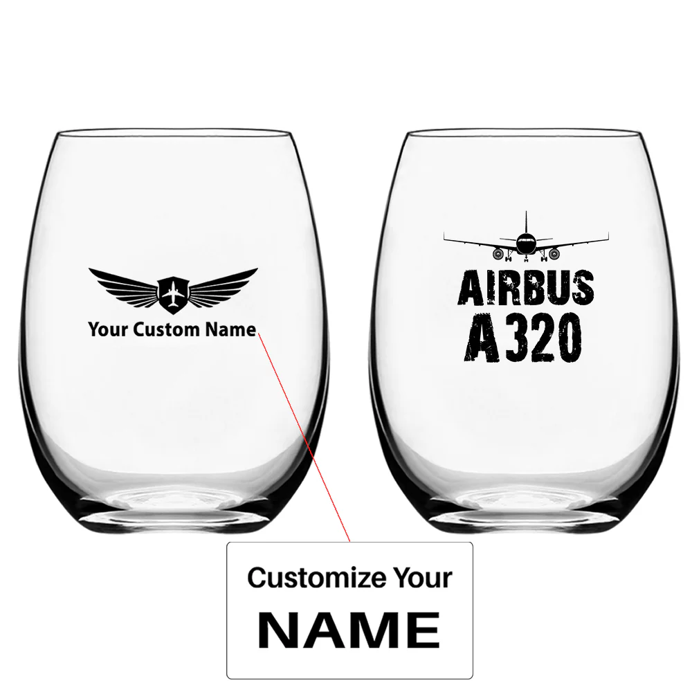 Airbus A320 & Plane Designed Water & Drink Glasses