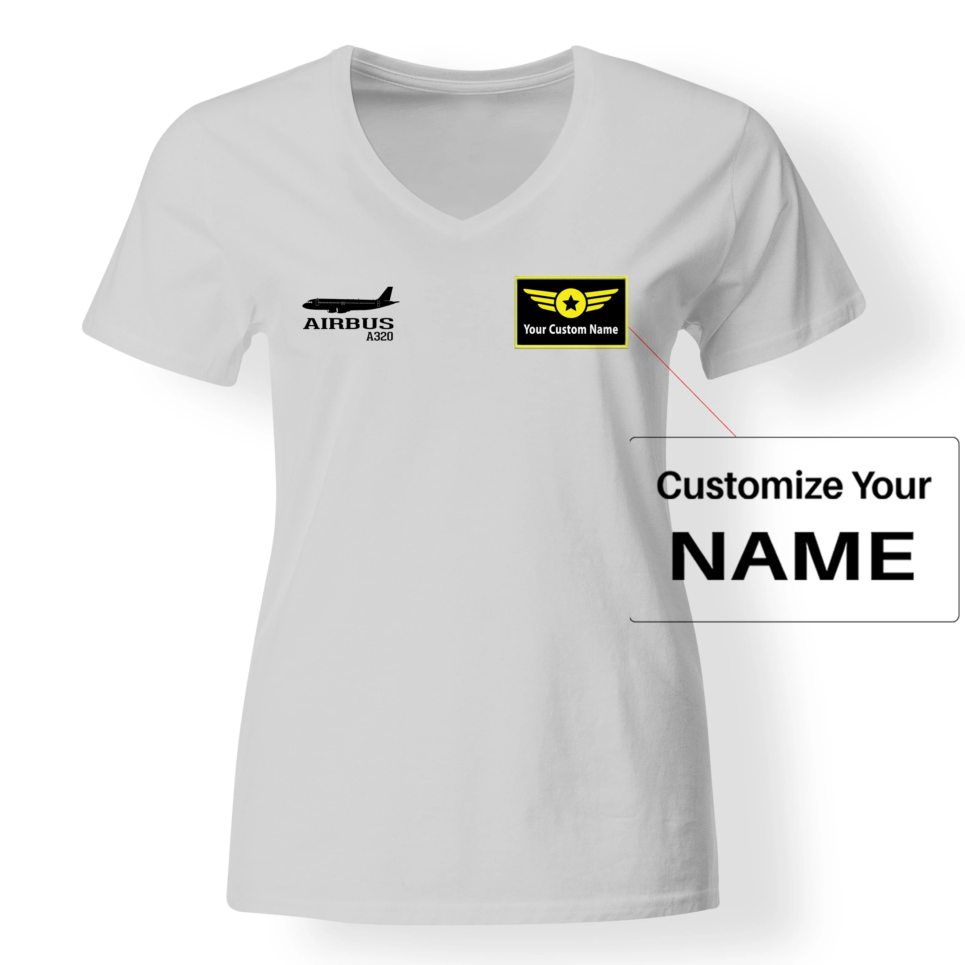 Airbus A320 Printed Designed V-Neck T-Shirts - Image 18
