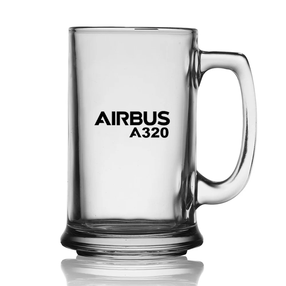 Airbus A320 & Text Designed Beer Glass with Holder - Image 2