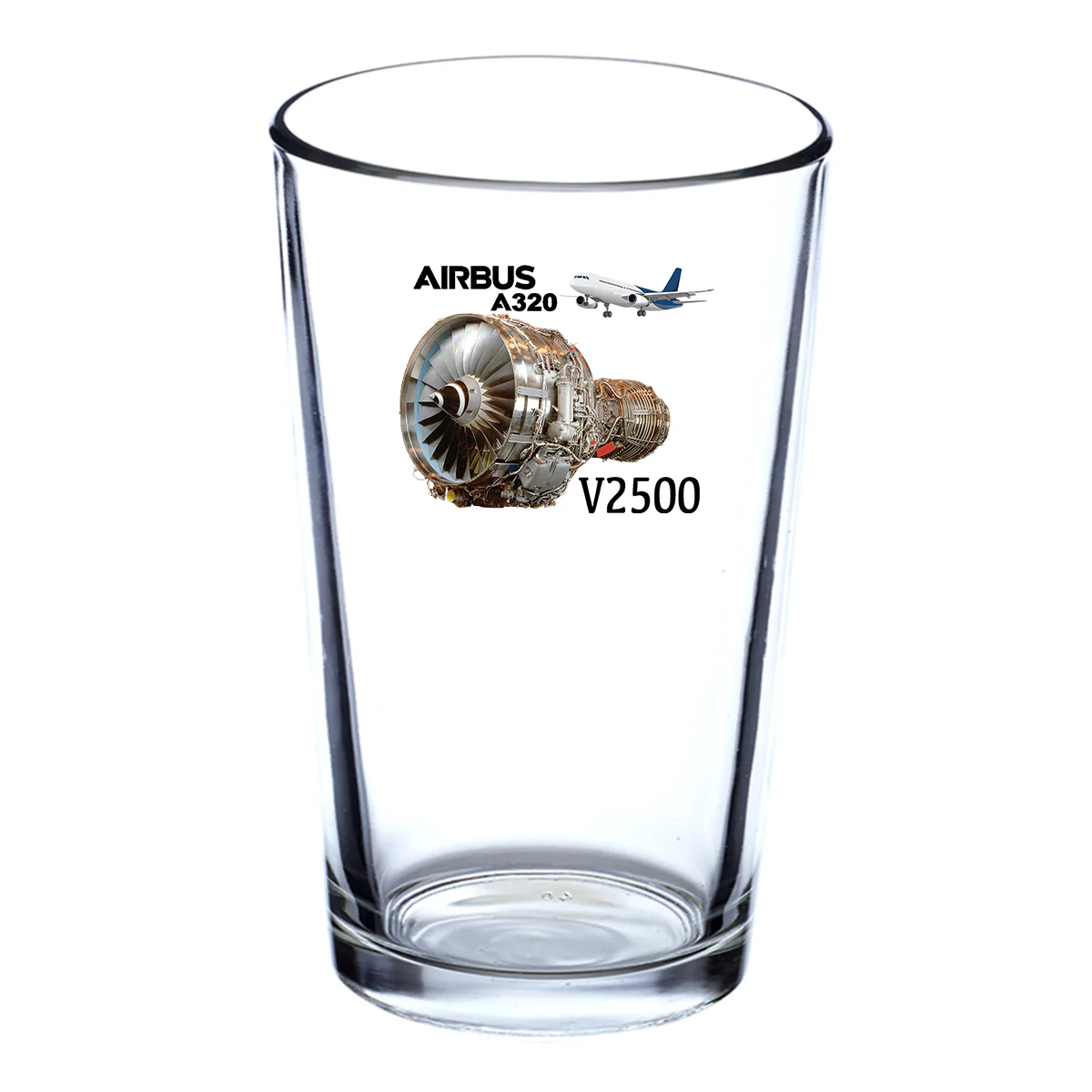 Airbus A320 & V2500 Engine Designed Beer & Water Glasses - Image 2