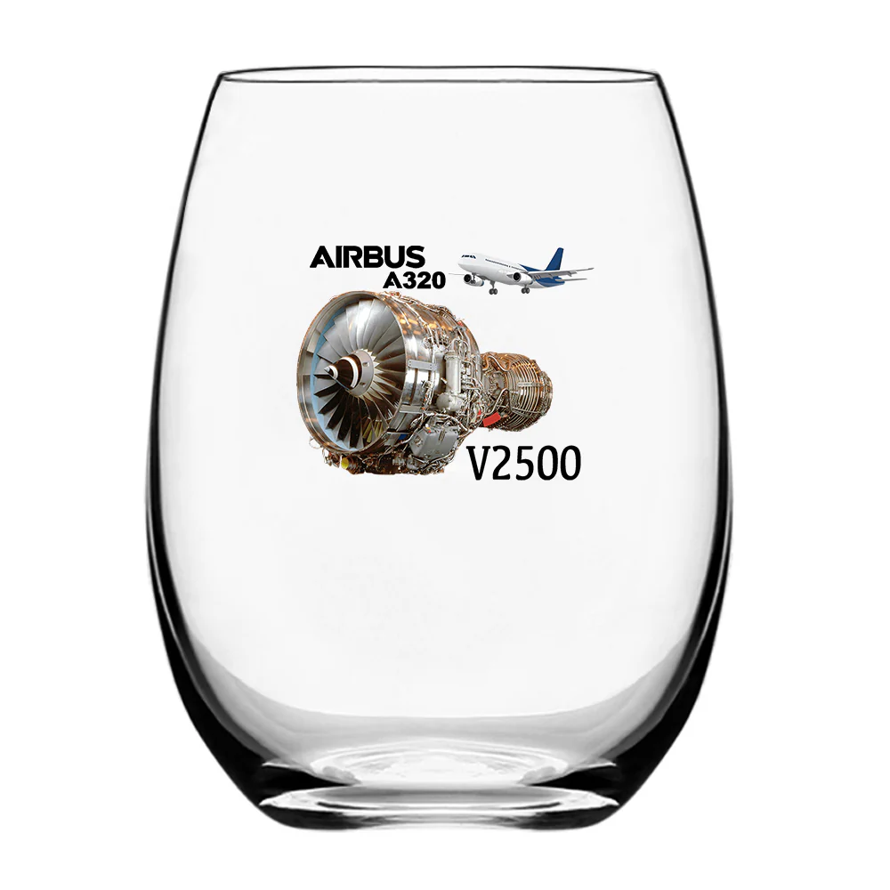 Airbus A320 & V2500 Engine Designed Water & Drink Glasses - Image 2