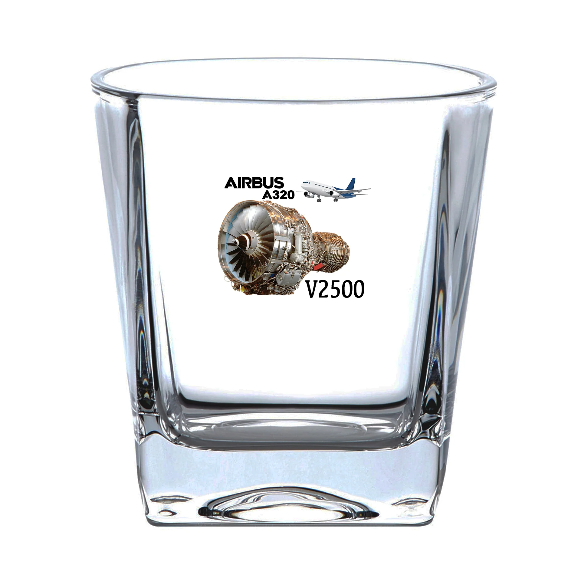 Airbus A320 & V2500 Engine Designed Whiskey Glass - Image 2