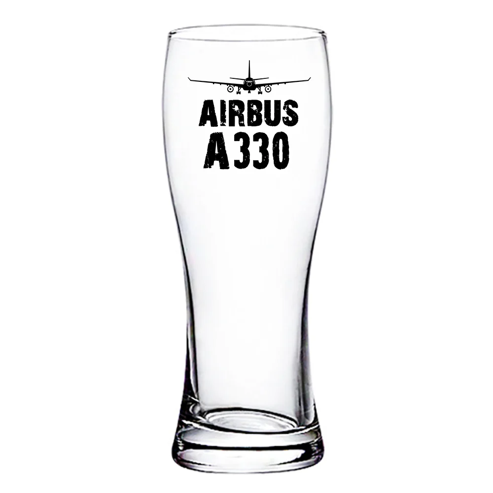 Airbus A330 & Plane Designed Pilsner Beer Glasses - Image 2