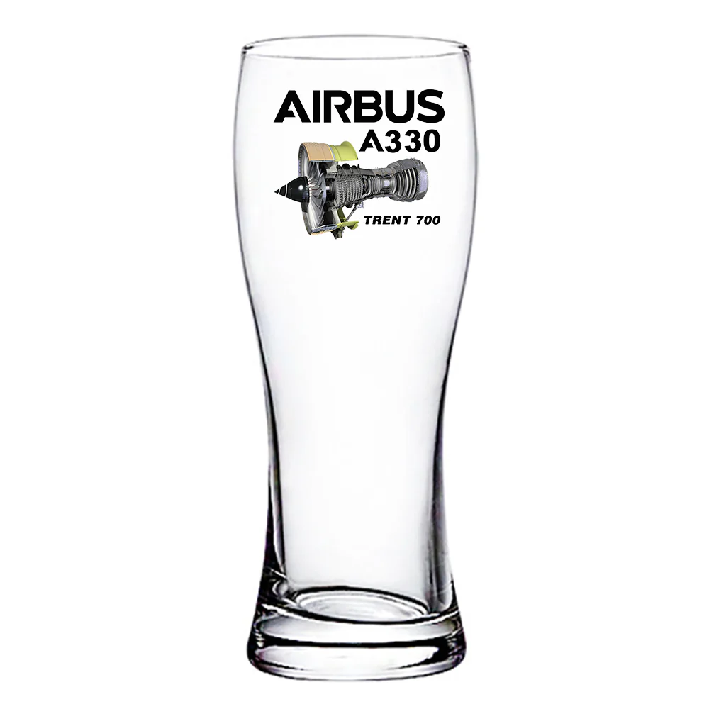 Airbus A330 & Trent 700 Engine Designed Pilsner Beer Glasses - Image 2
