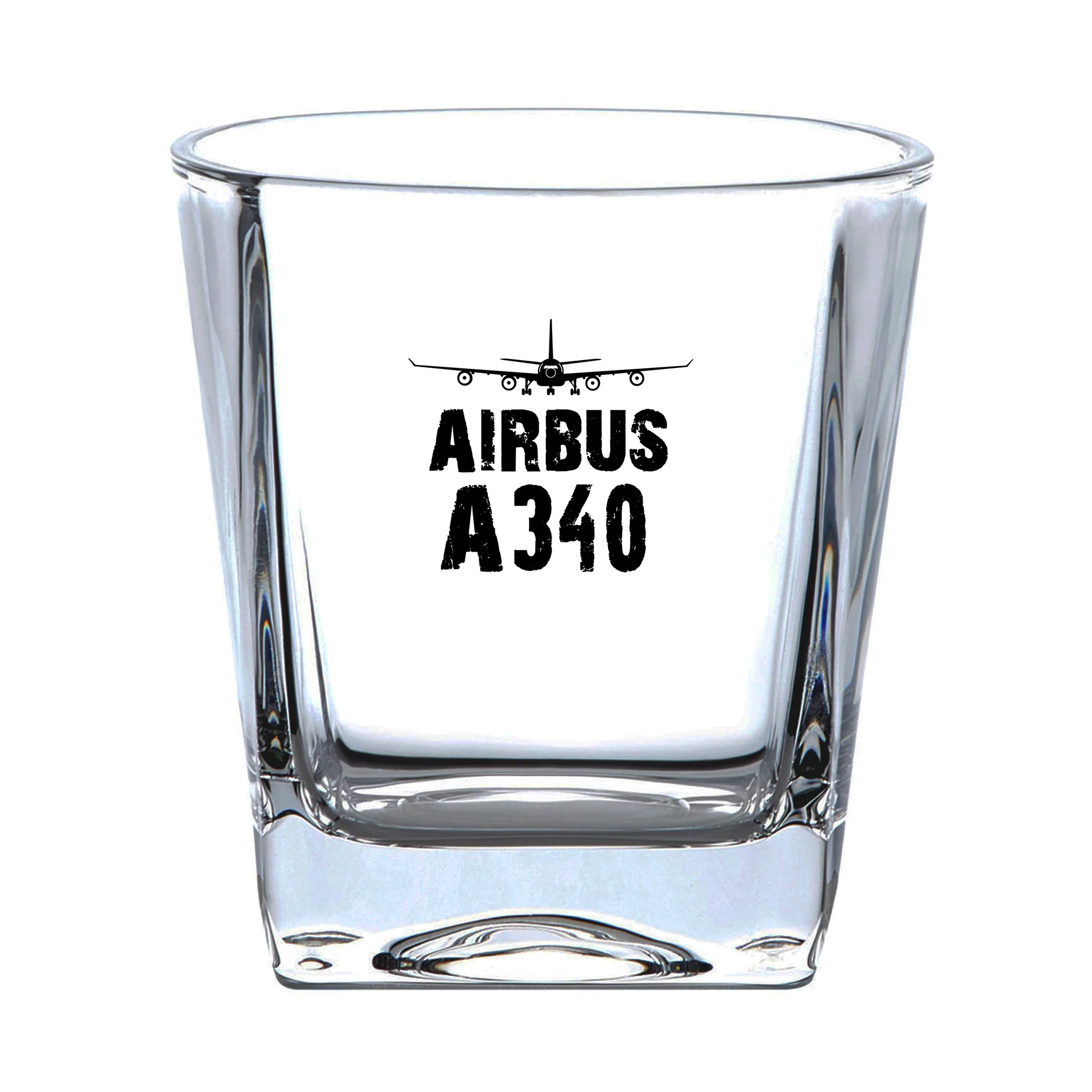 Airbus A340 & Plane Designed Whiskey Glass - Image 2